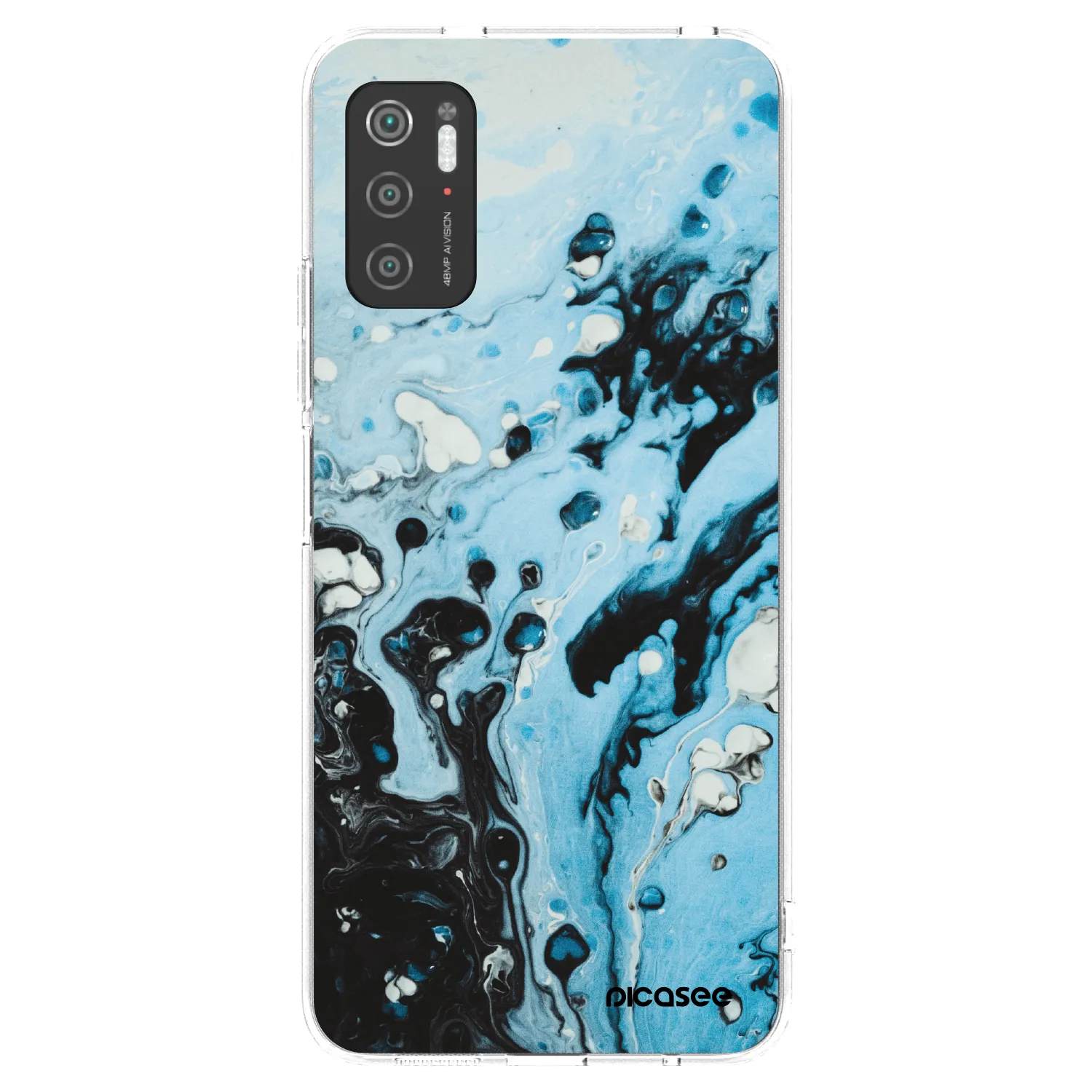 Picasee silikonowe przeźroczyste etui na Xiaomi Poco M3 Pro 5G - Organic blue