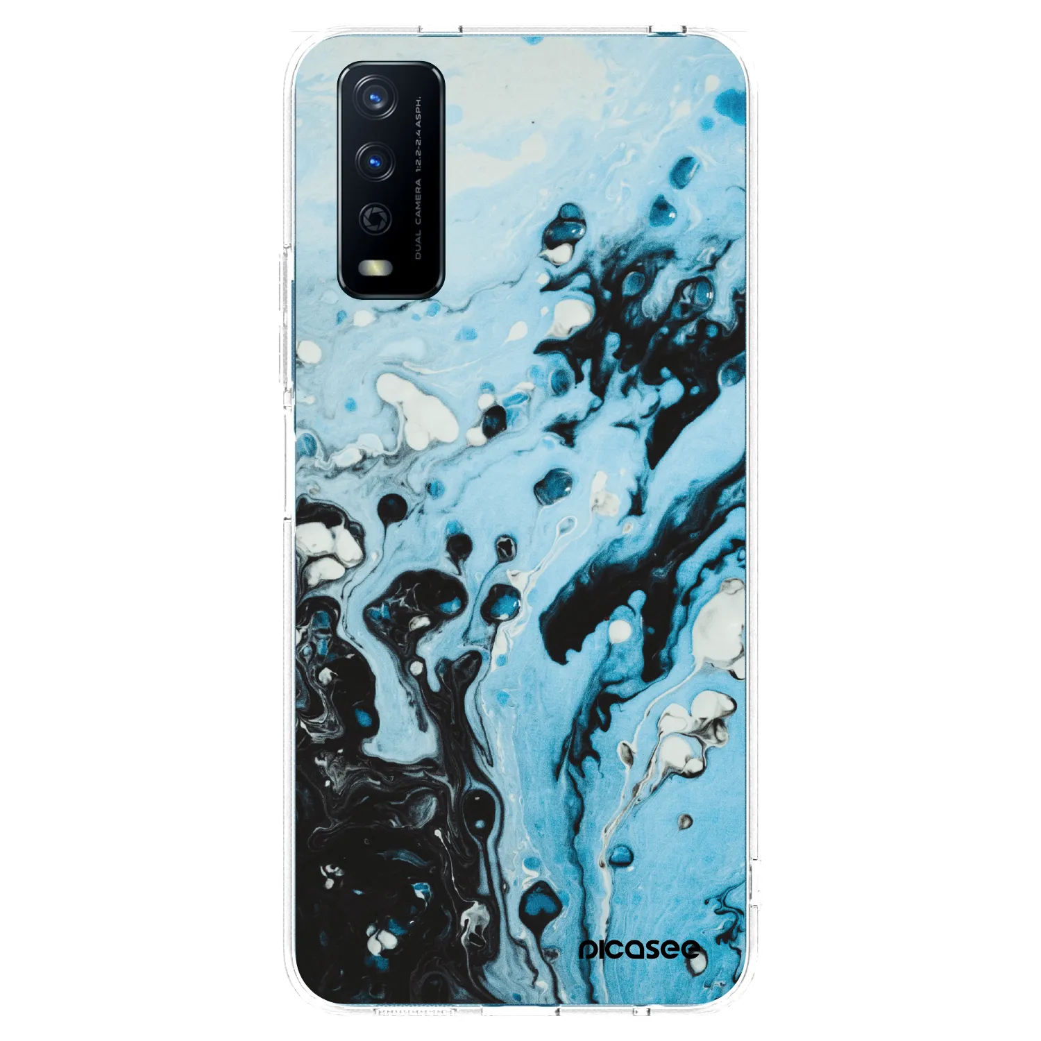 Picasee silikonowe przeźroczyste etui na Vivo Y11s - Organic blue