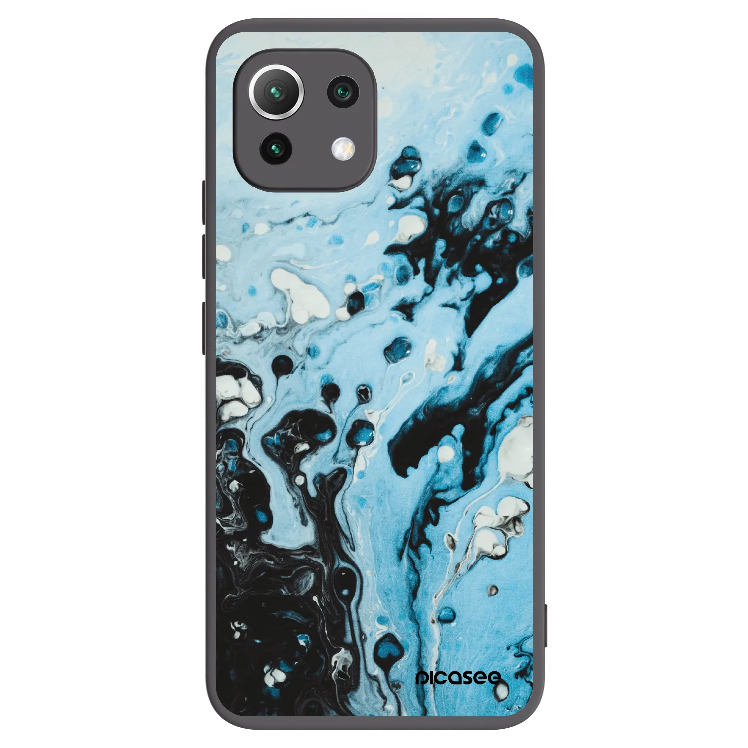 Picasee silikonowe czarne etui na Xiaomi 11 Lite 5G NE - Organic blue