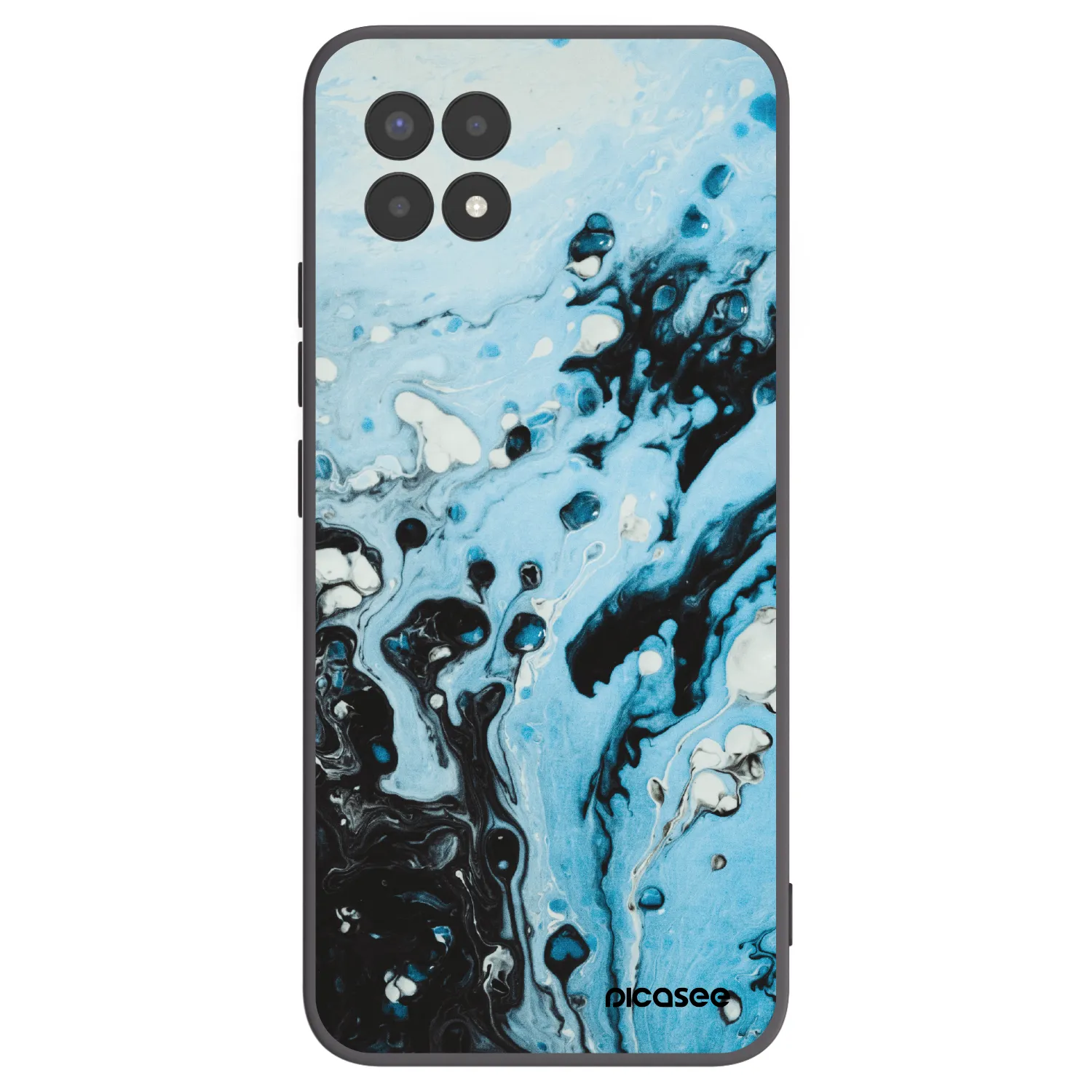 Picasee silikonowe czarne etui na Realme 8i - Organic blue