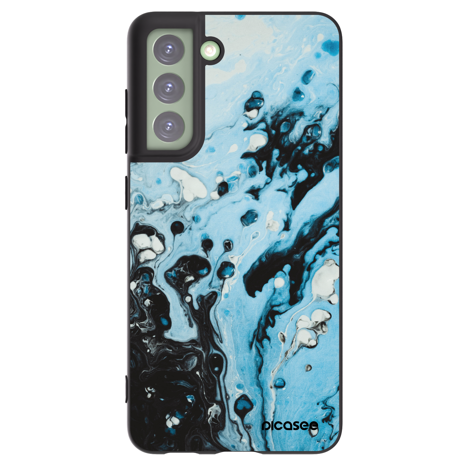 Picasee silikonowe czarne etui na Samsung Galaxy S21 FE 5G - Organic blue