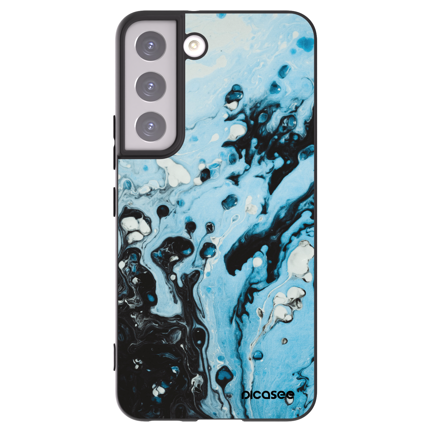 Picasee silikonowe czarne etui na Samsung Galaxy S22 5G - Organic blue