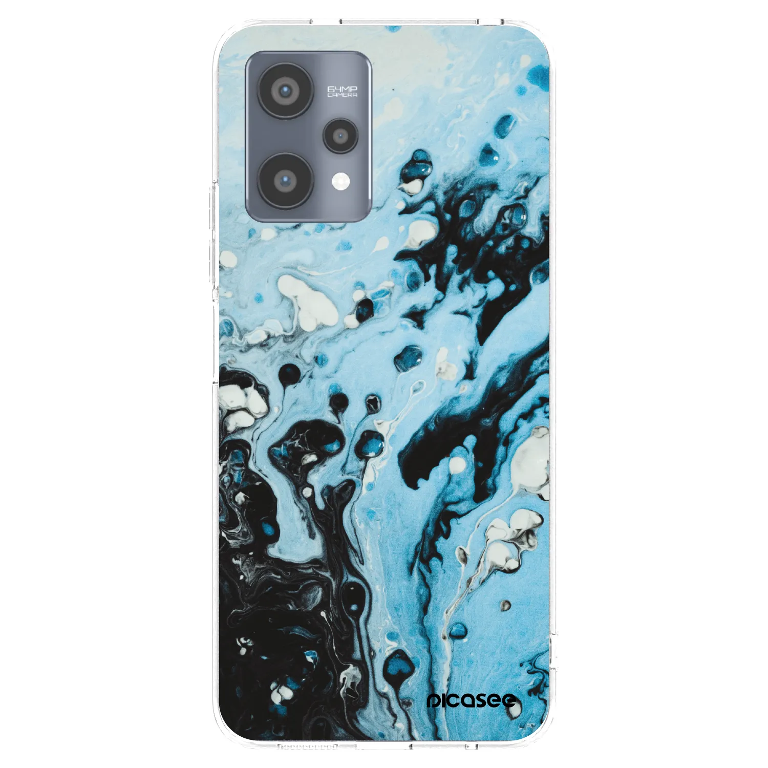 Picasee silikonowe przeźroczyste etui na Realme 9 Pro 5G - Organic blue