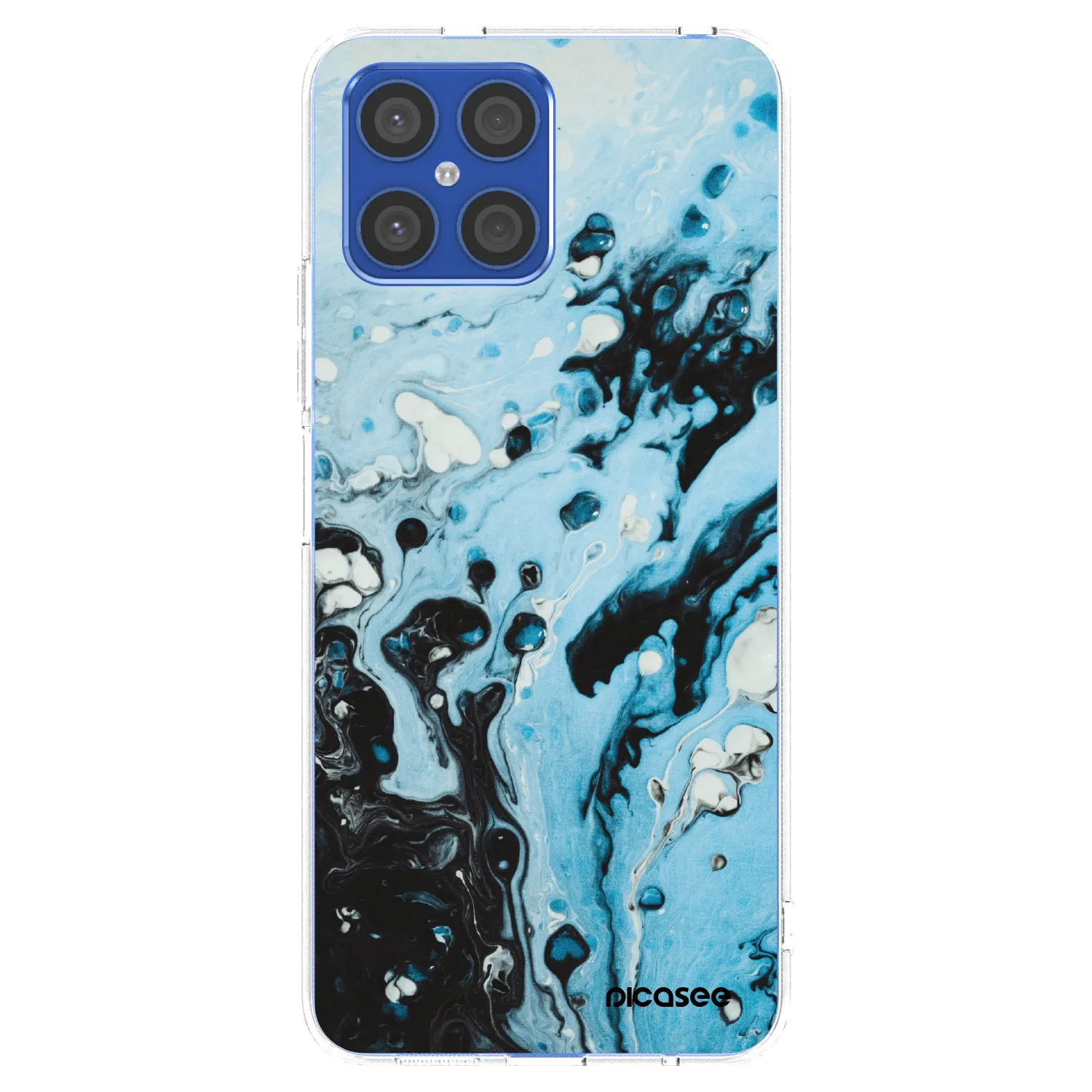 Picasee silikonowe przeźroczyste etui na Honor X8 4G - Organic blue