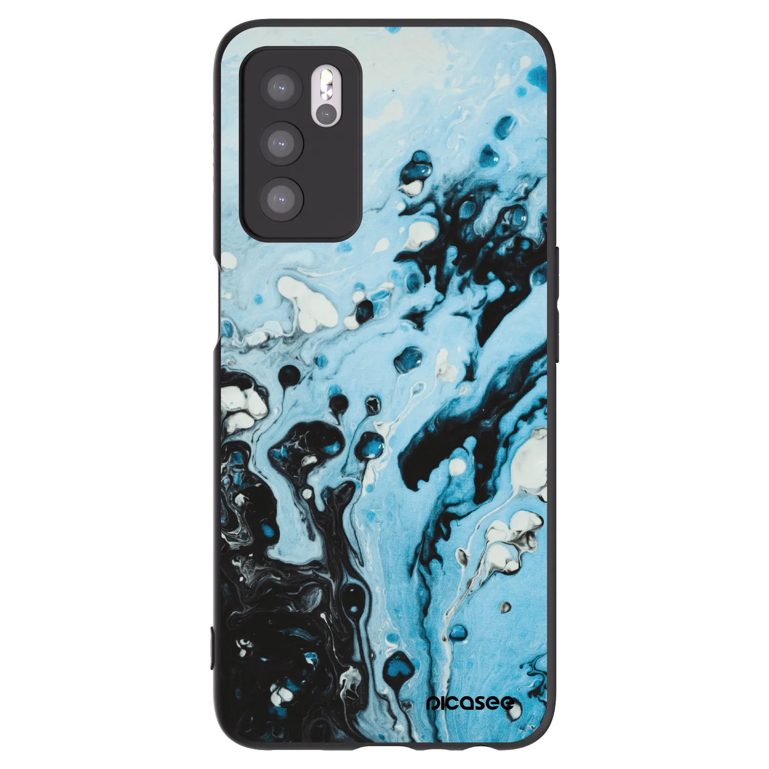 Picasee silikonowe czarne etui na OPPO A16s - Organic blue