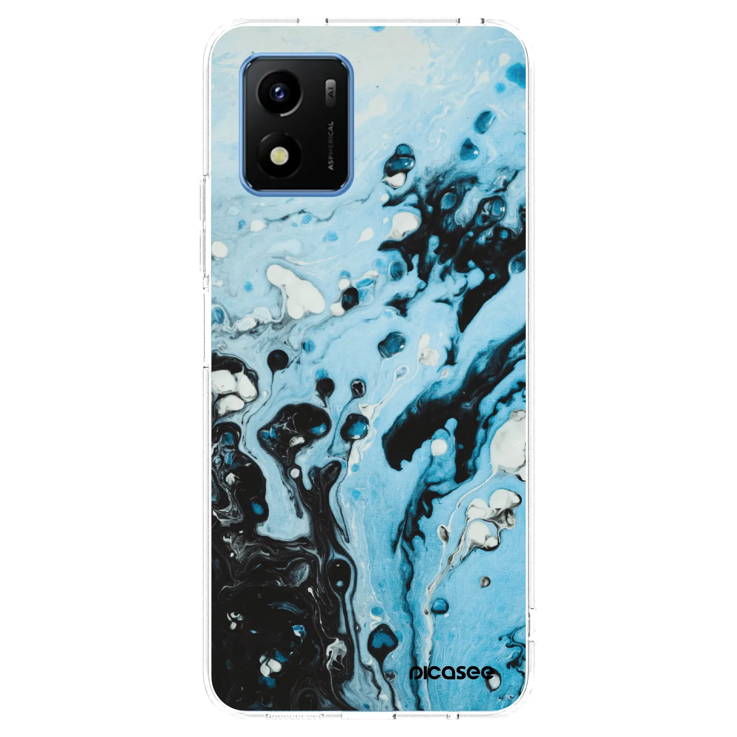 Picasee silikonowe przeźroczyste etui na Vivo Y01 - Organic blue
