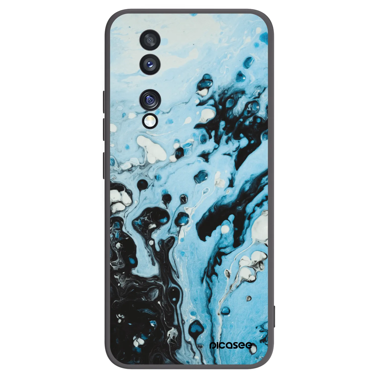 Picasee silikonowe czarne etui na Honor 70 - Organic blue