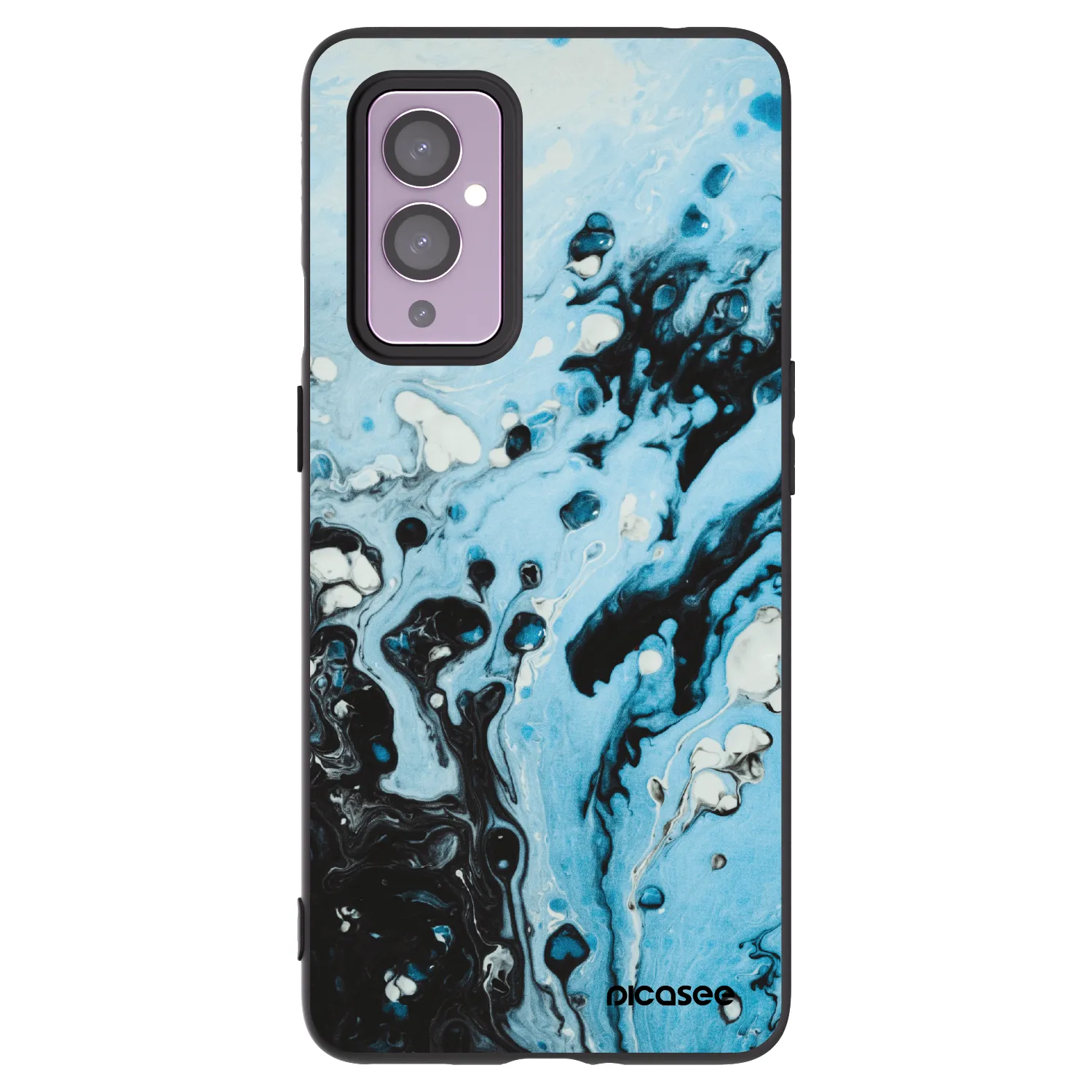 Picasee silikonowe czarne etui na OnePlus 9 - Organic blue