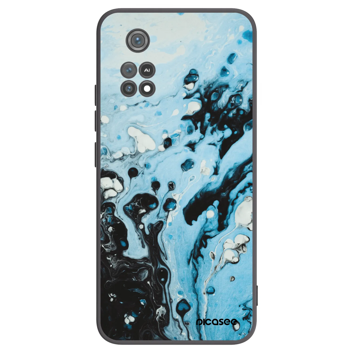 Picasee silikonowe czarne etui na Xiaomi Poco M4 Pro - Organic blue
