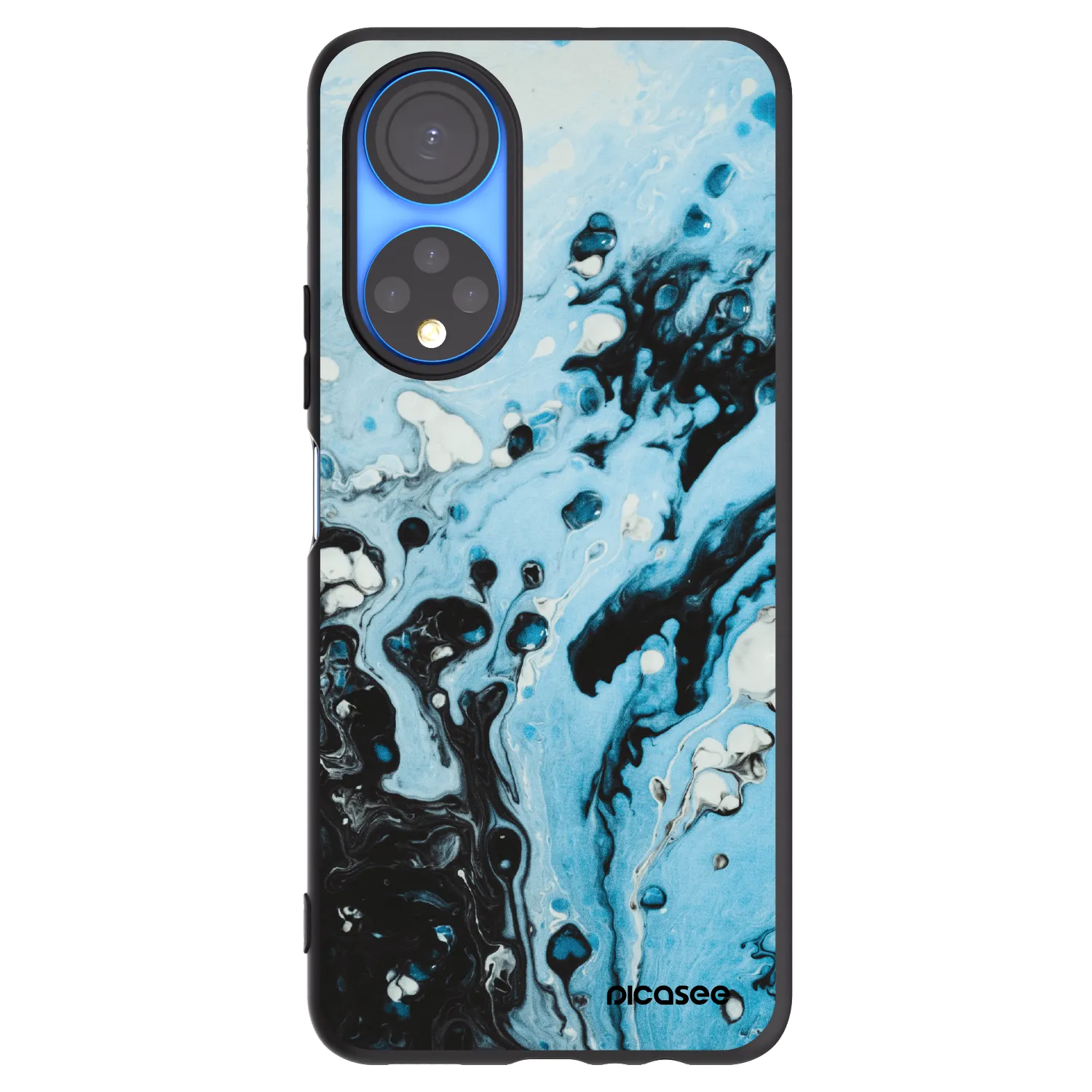 Picasee silikonowe czarne etui na Honor X7 - Organic blue