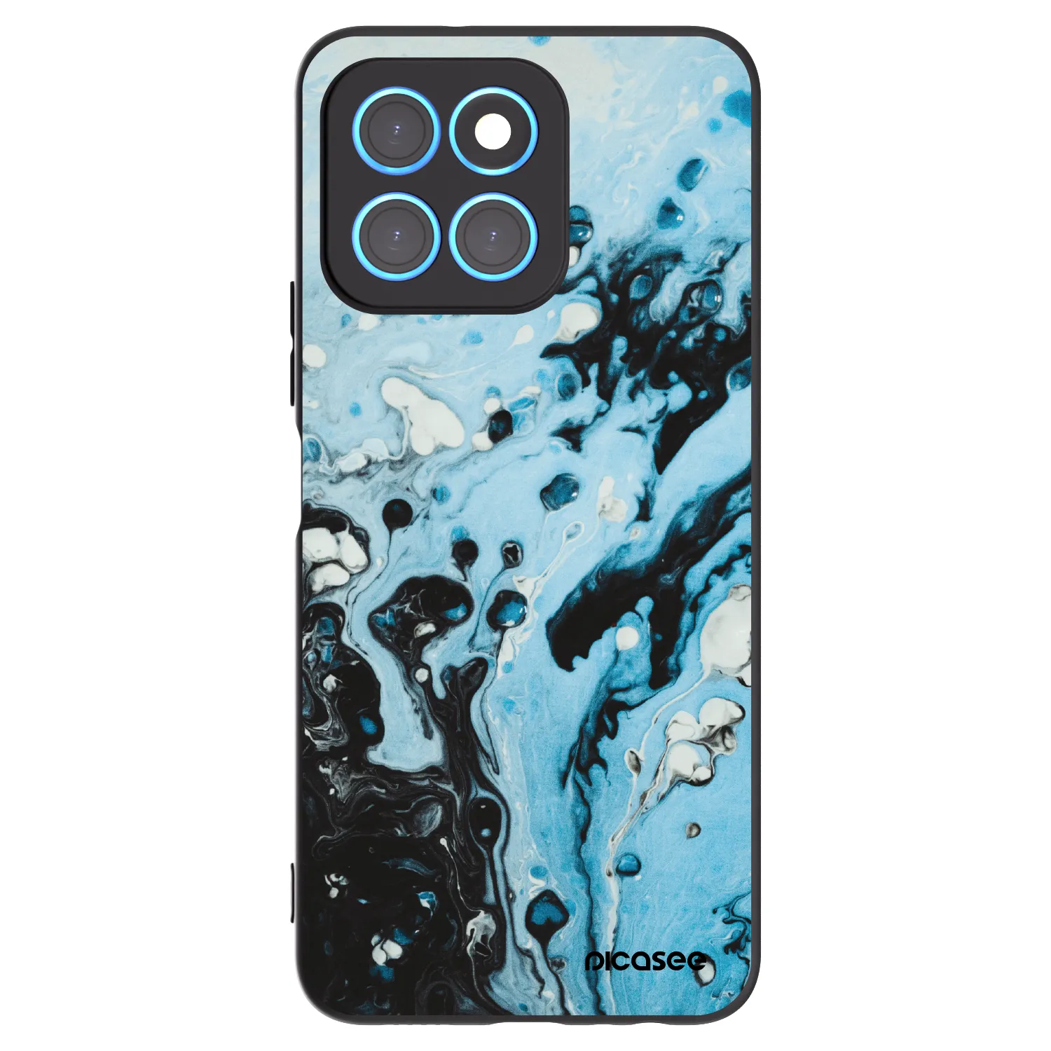 Picasee silikonowe czarne etui na Honor X6 - Organic blue