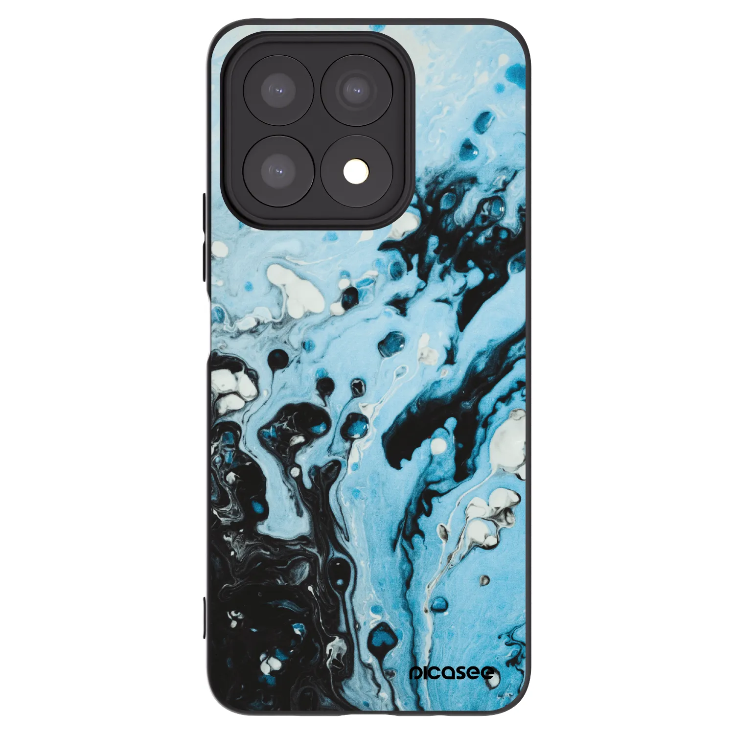 Picasee silikonowe czarne etui na Honor X8a - Organic blue