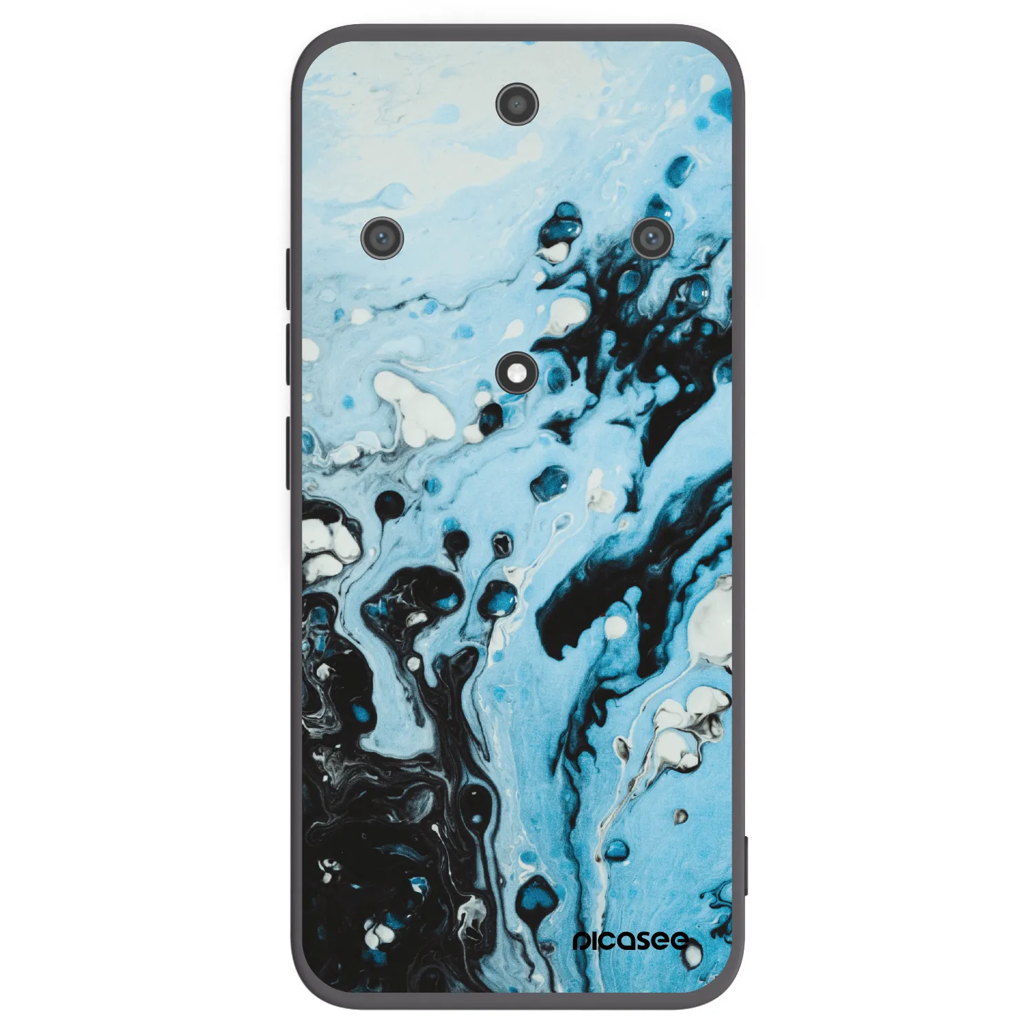 Picasee silikonowe czarne etui na Honor Magic5 Lite 5G - Organic blue