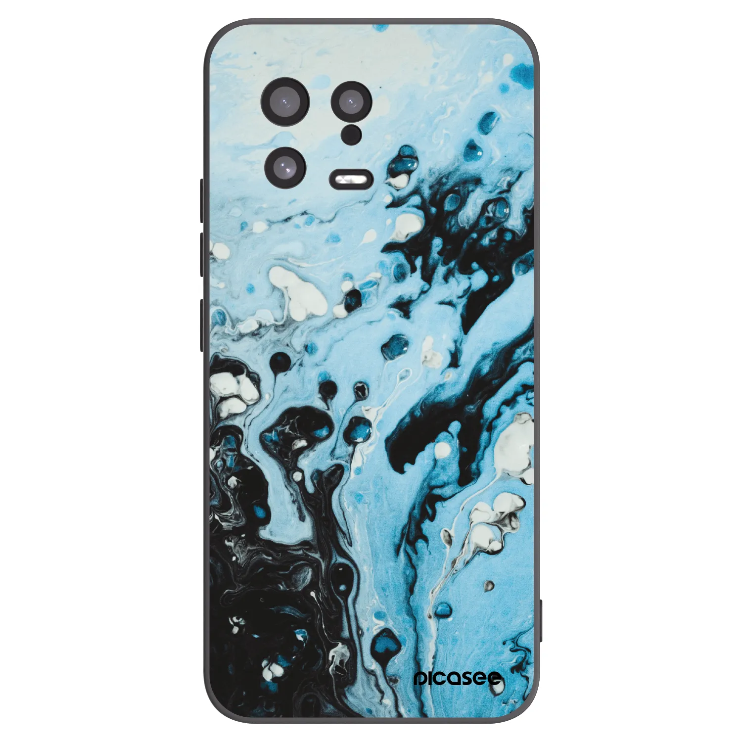 Picasee silikonowe czarne etui na Xiaomi 13 - Organic blue