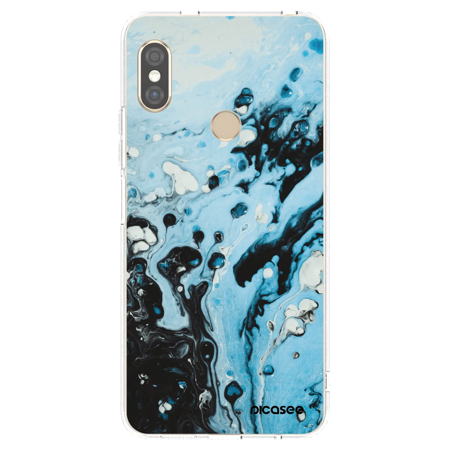Picasee silikonowe przeźroczyste etui na Xiaomi Redmi Note 5 Global - Organic blue
