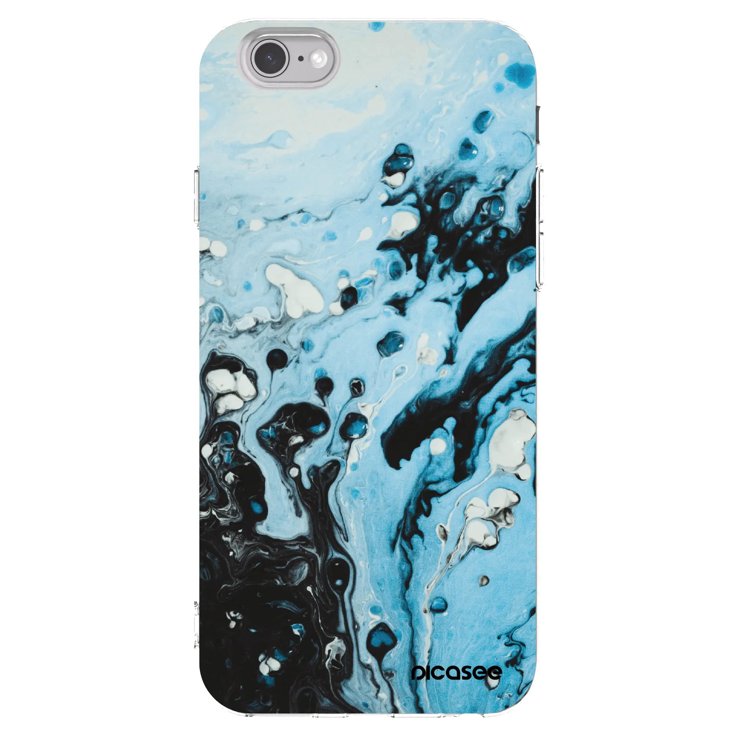Picasee silikonowe przeźroczyste etui na Apple iPhone 6/6S - Organic blue