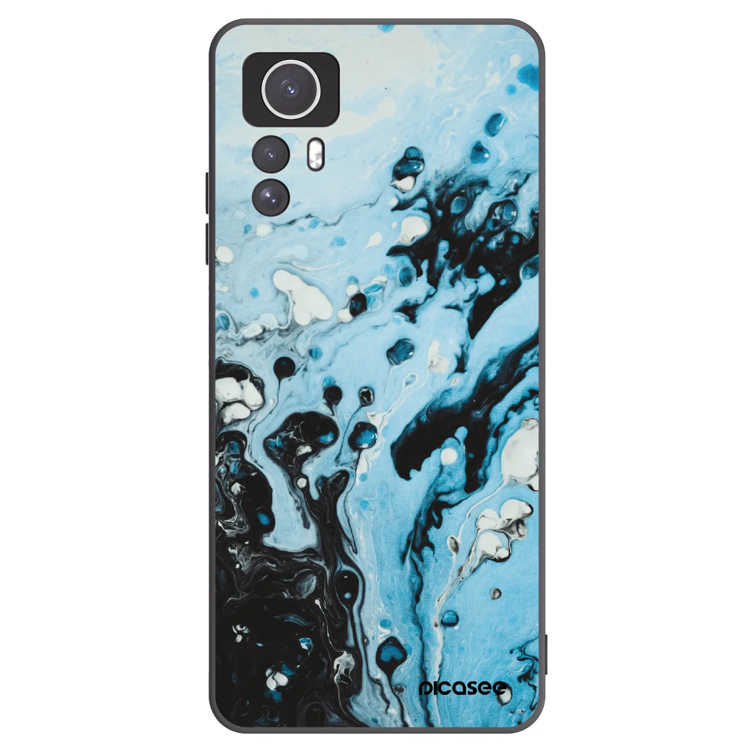 Picasee silikonowe czarne etui na Xiaomi Redmi Note 12S - Organic blue