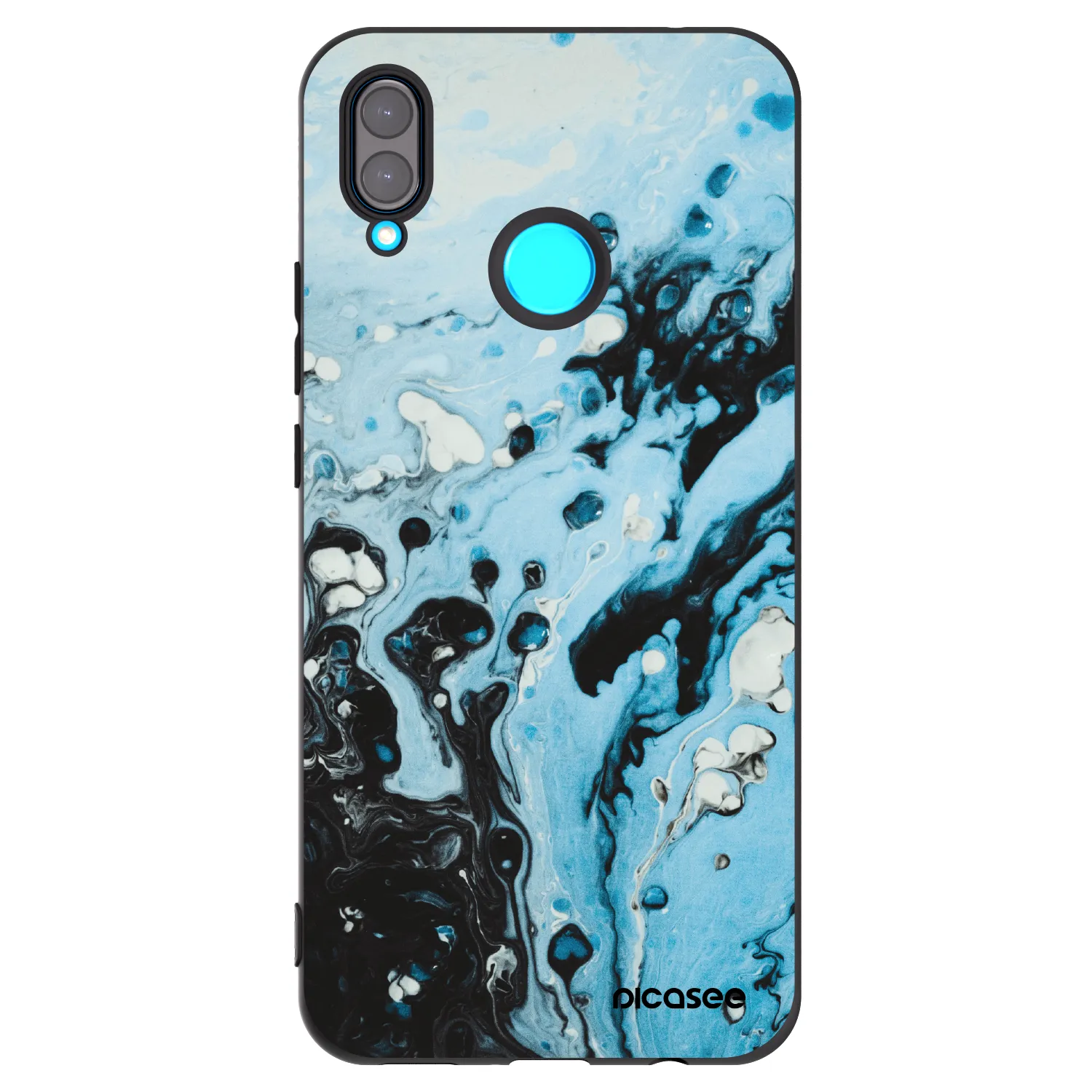 Picasee silikonowe czarne etui na Huawei Nova 3i - Organic blue