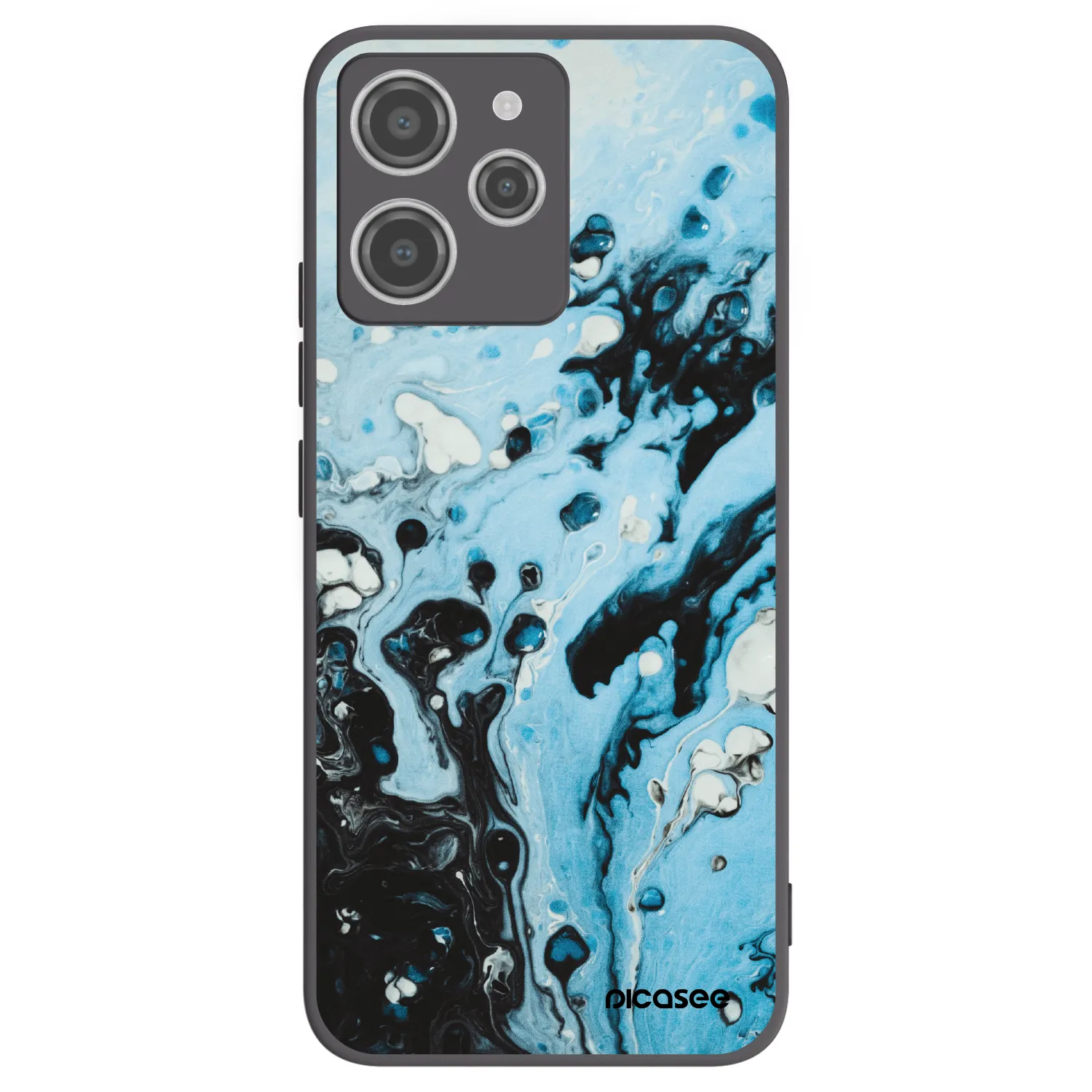 Picasee silikonowe czarne etui na Xiaomi Redmi 12 4G - Organic blue