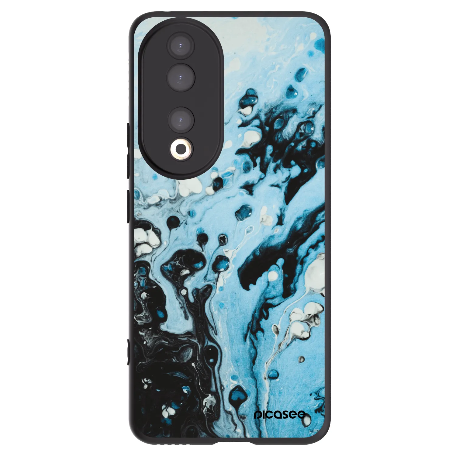 Picasee silikonowe czarne etui na Honor 90 5G - Organic blue
