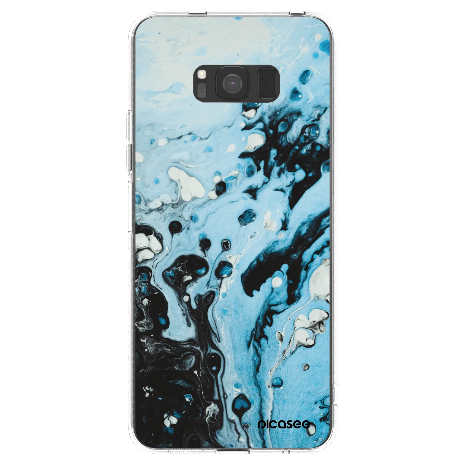 Picasee silikonowe przeźroczyste etui na Samsung Galaxy S8 G950F - Organic blue