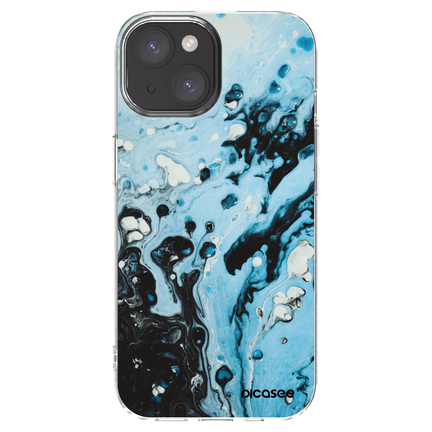 Picasee silikonowe przeźroczyste etui na Apple iPhone 15 - Organic blue