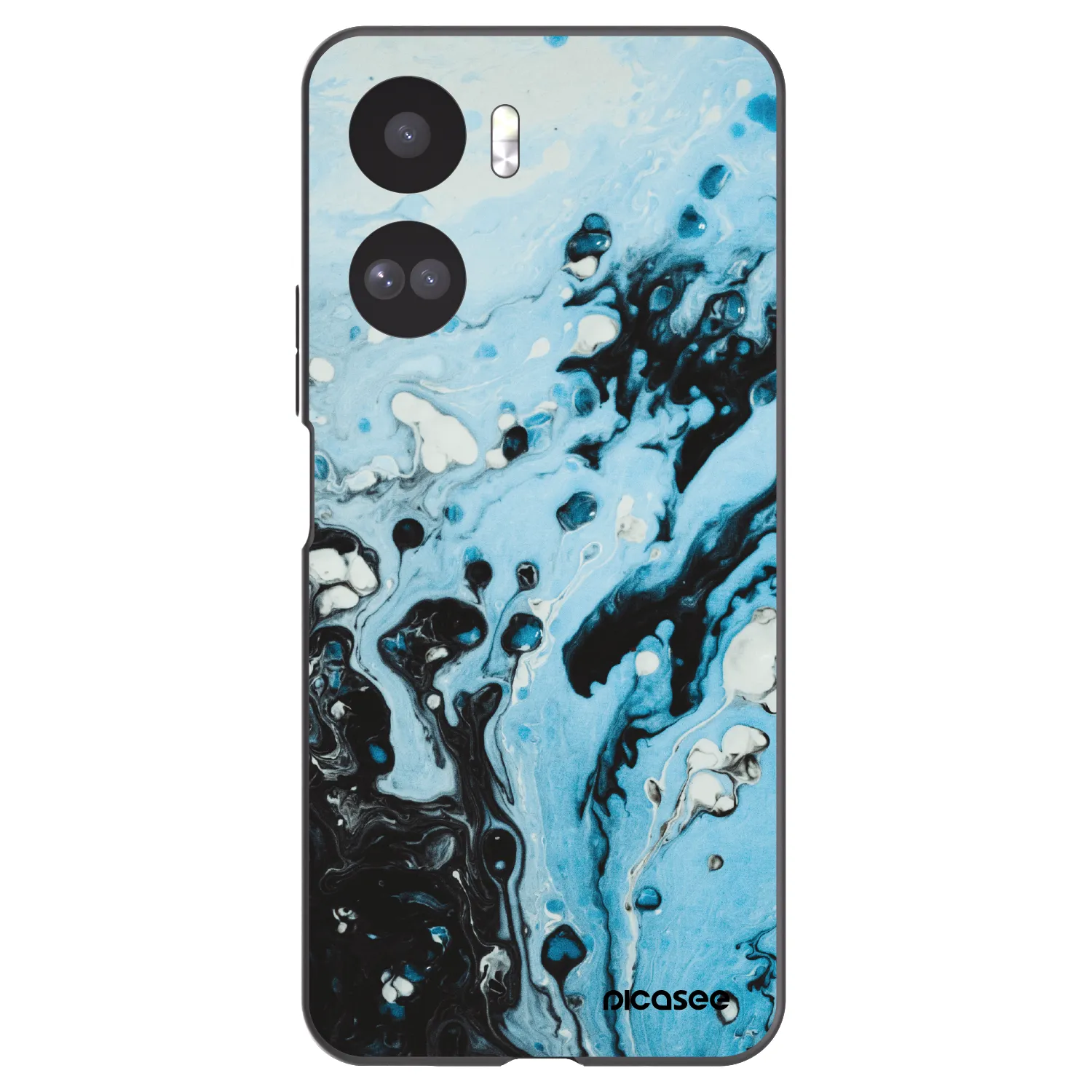 Picasee silikonowe czarne etui na Honor 90 Lite 5G - Organic blue