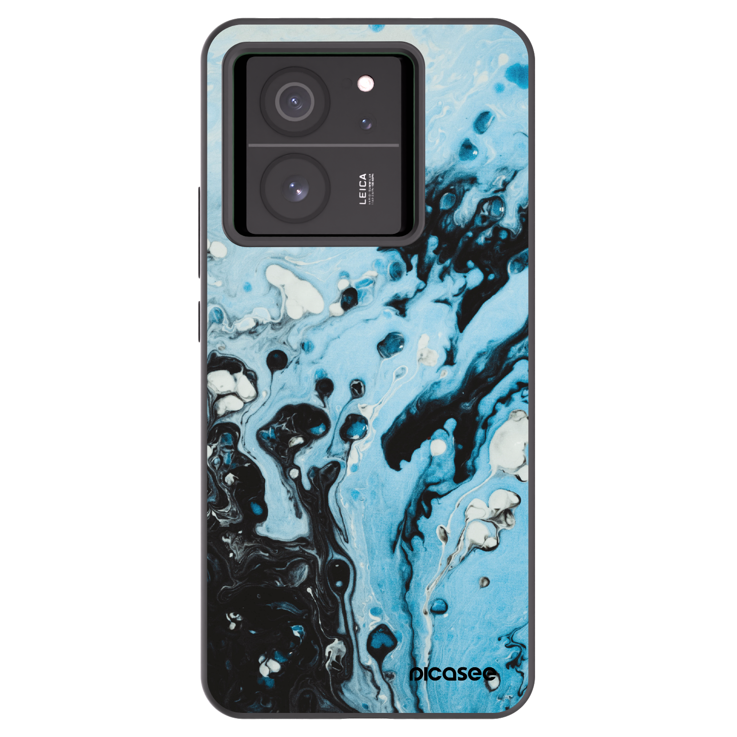 Picasee silikonowe czarne etui na Xiaomi 13T - Organic blue