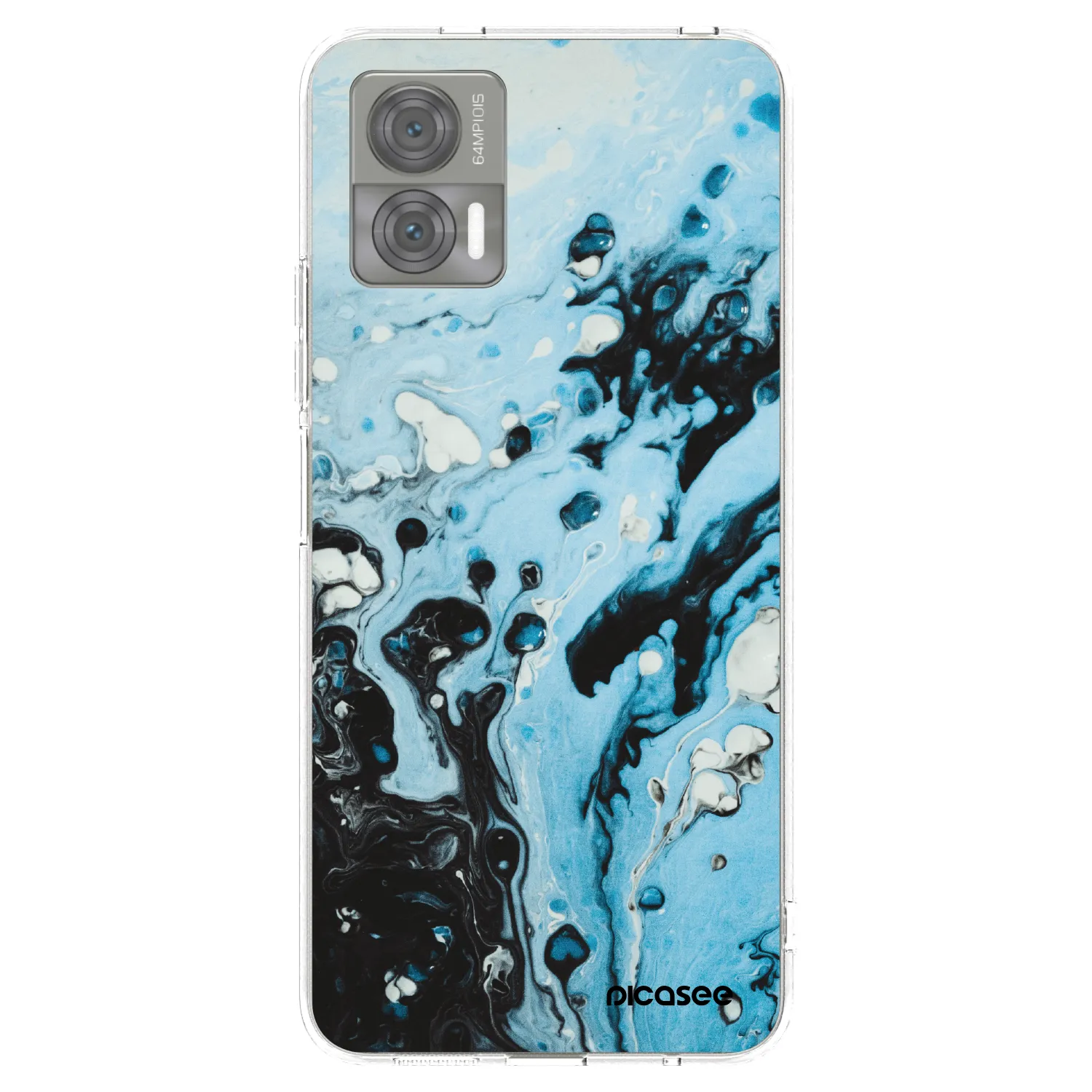 Picasee silikonowe przeźroczyste etui na Motorola Edge 30 Neo - Organic blue