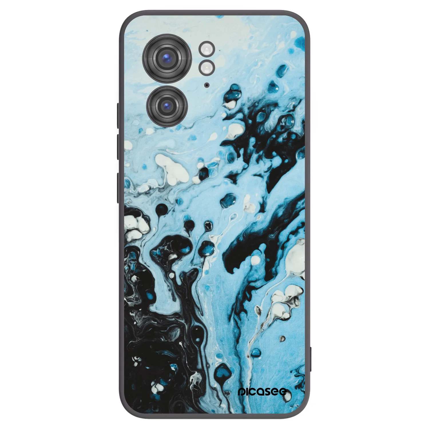 Picasee silikonowe czarne etui na Motorola Edge 40 - Organic blue