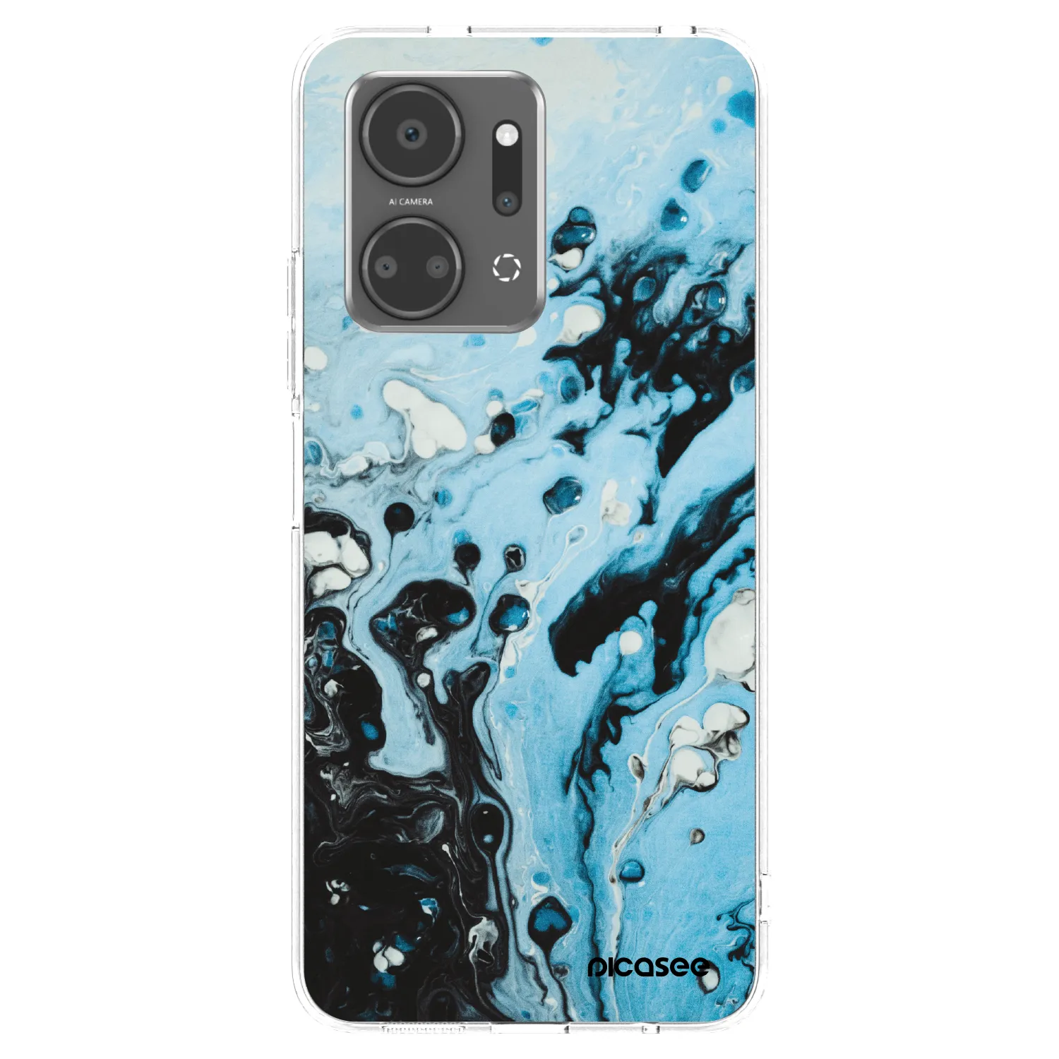 Picasee silikonowe przeźroczyste etui na Honor X7a - Organic blue