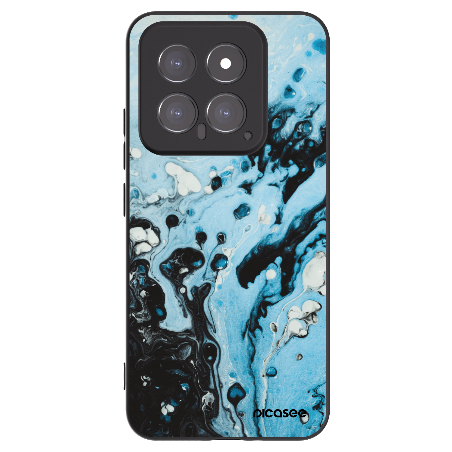 Picasee silikonowe czarne etui na Xiaomi 14 - Organic blue