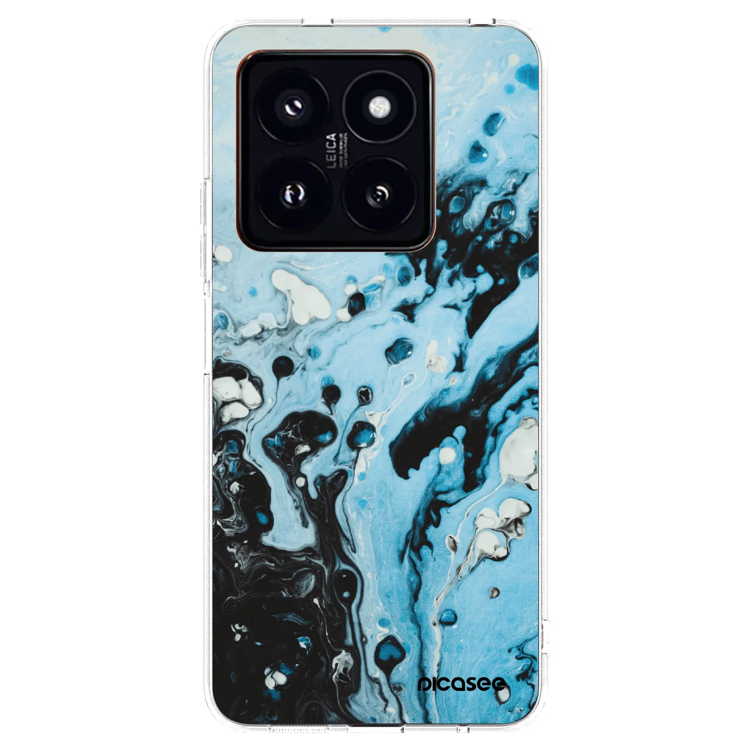 Picasee silikonowe przeźroczyste etui na Xiaomi 14 Pro - Organic blue
