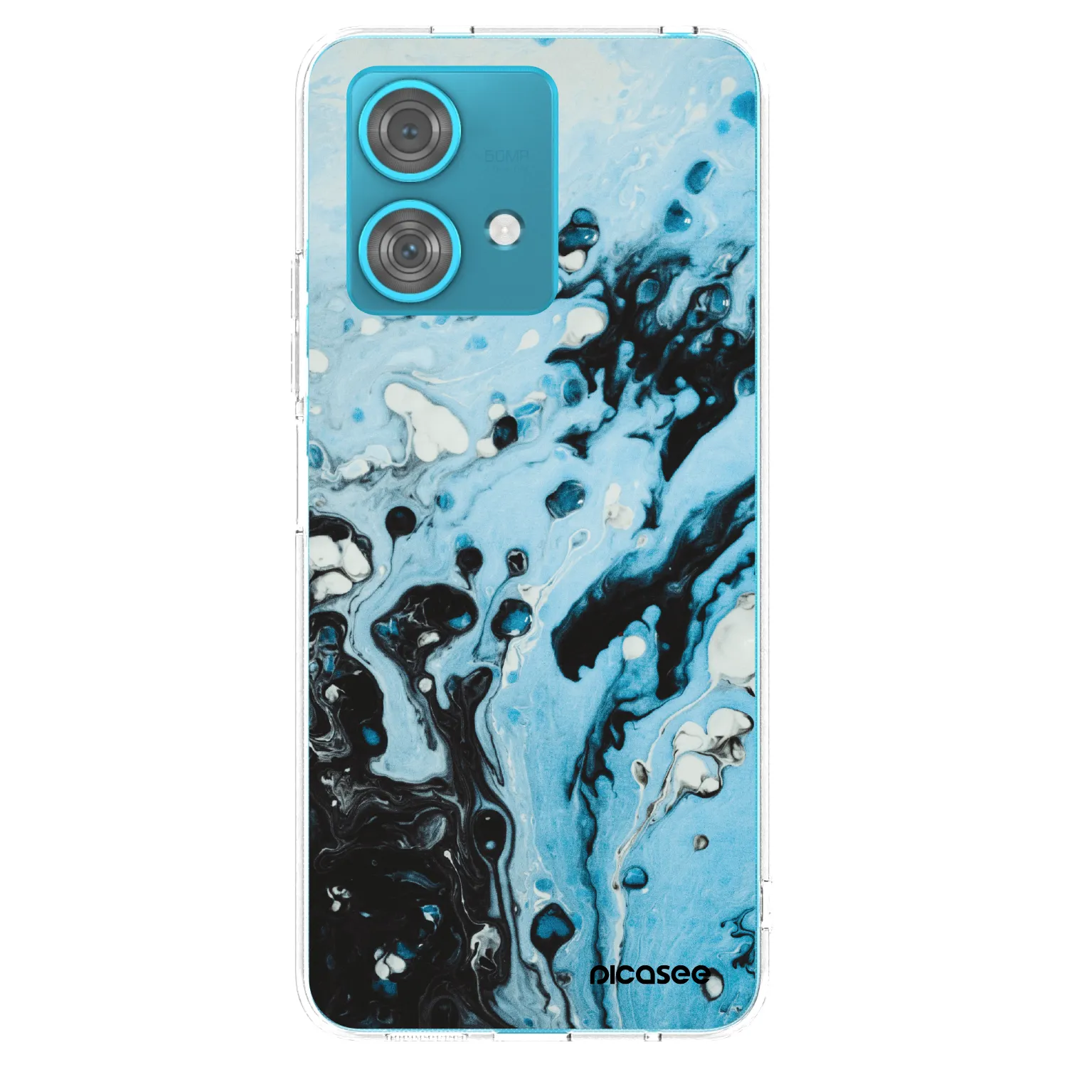 Picasee silikonowe przeźroczyste etui na Motorola Edge 40 Neo - Organic blue