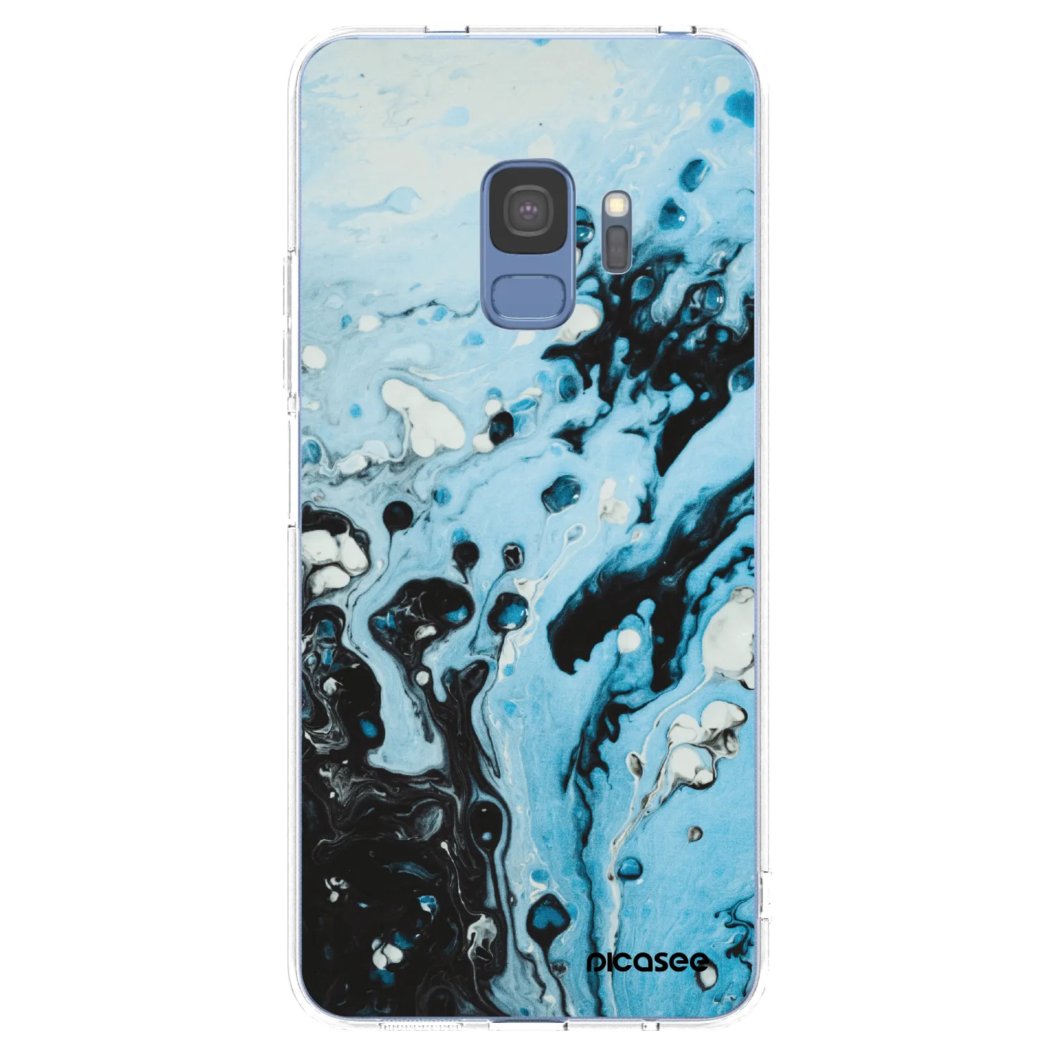 Picasee silikonowe przeźroczyste etui na Samsung Galaxy S9 G960F - Organic blue