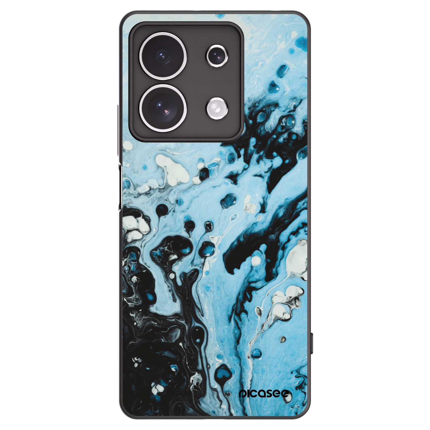 Picasee silikonowe czarne etui na Xiaomi Redmi Note 13 4G - Organic blue