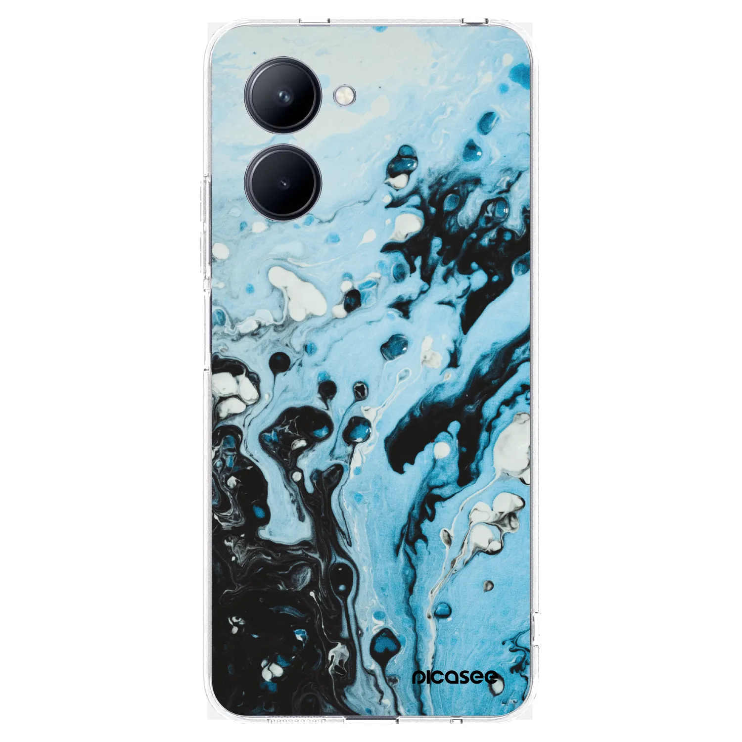 Picasee silikonowe przeźroczyste etui na Realme C33 (2023) - Organic blue