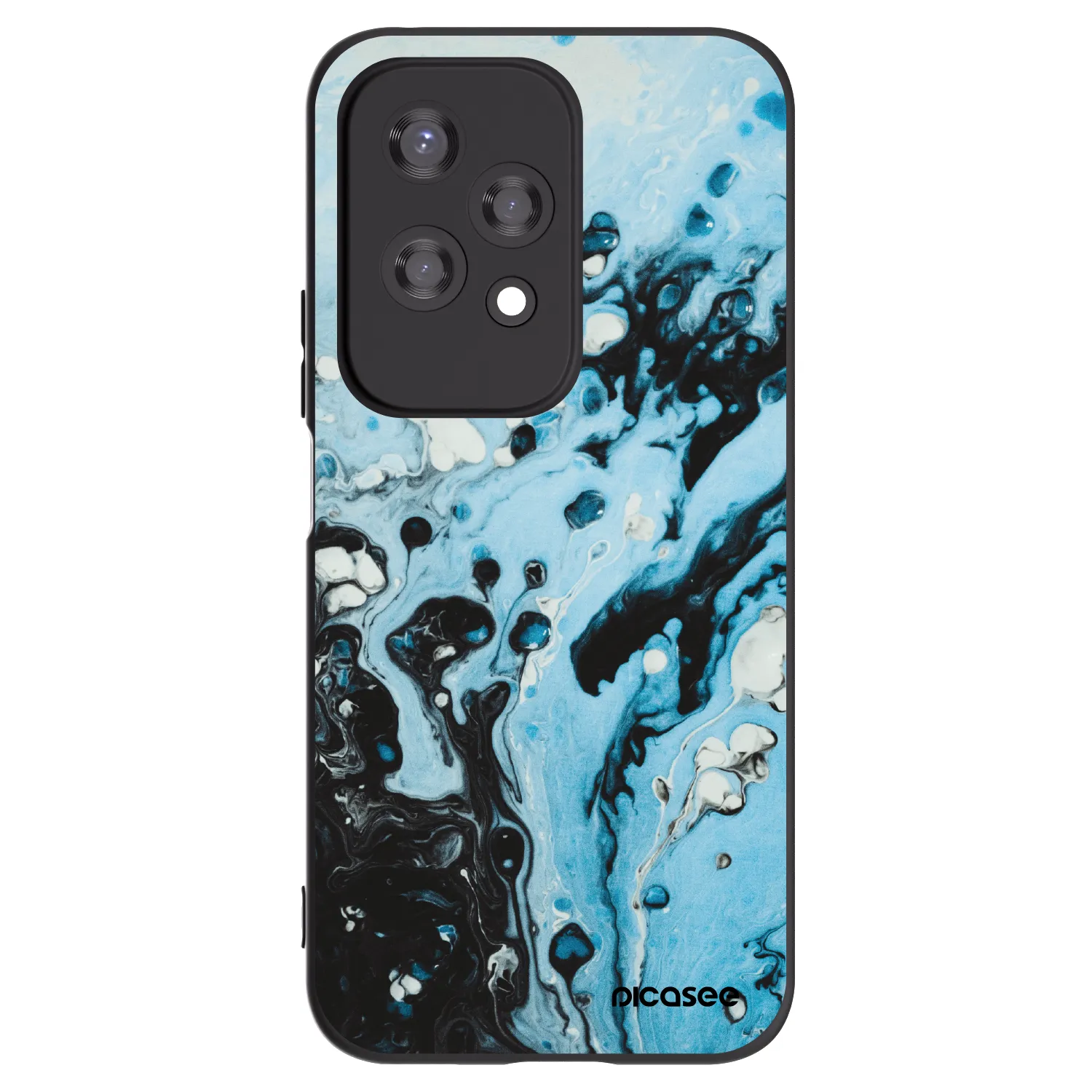 Picasee silikonowe czarne etui na Honor 200 Lite - Organic blue