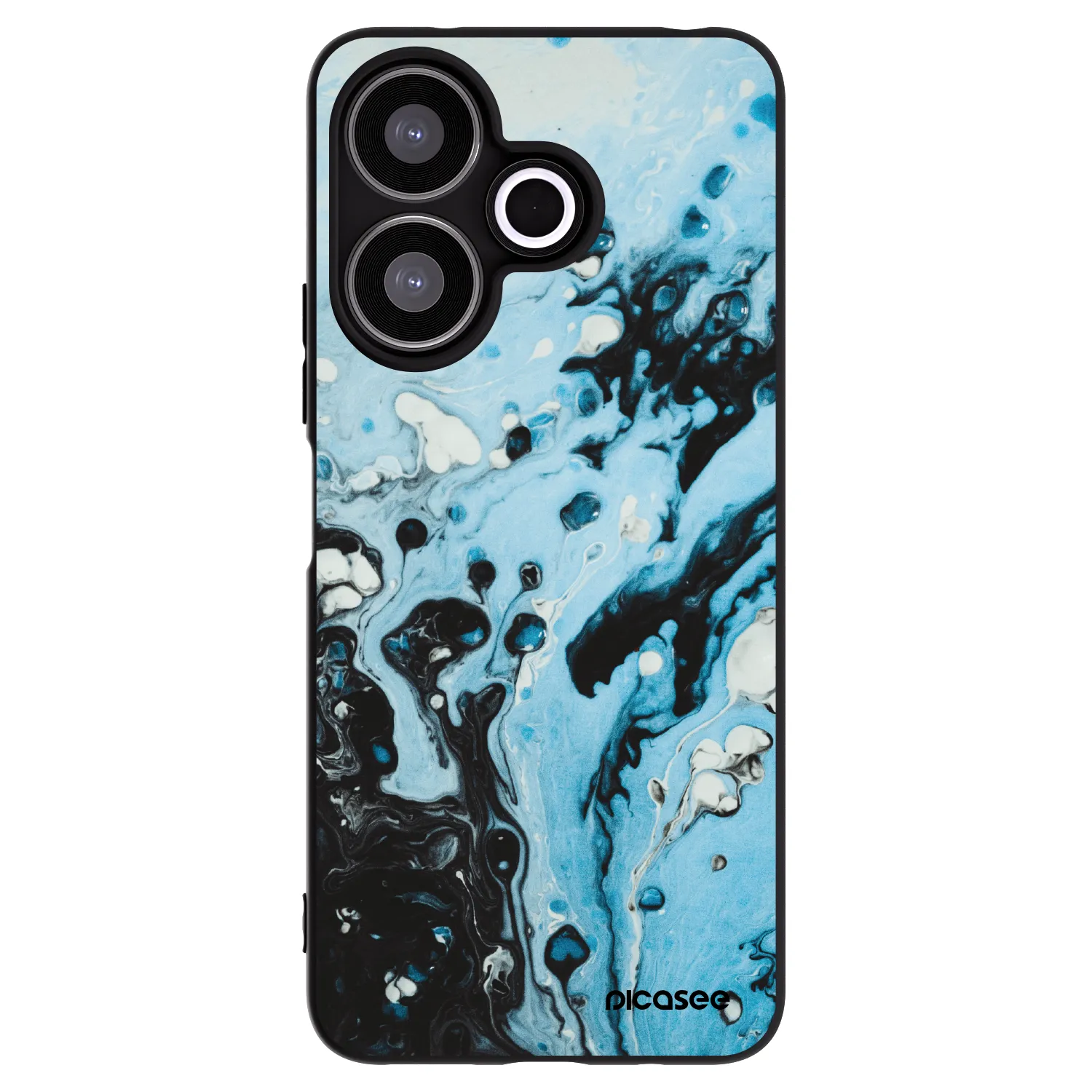 Picasee silikonowe czarne etui na Xiaomi Redmi 13 4G - Organic blue