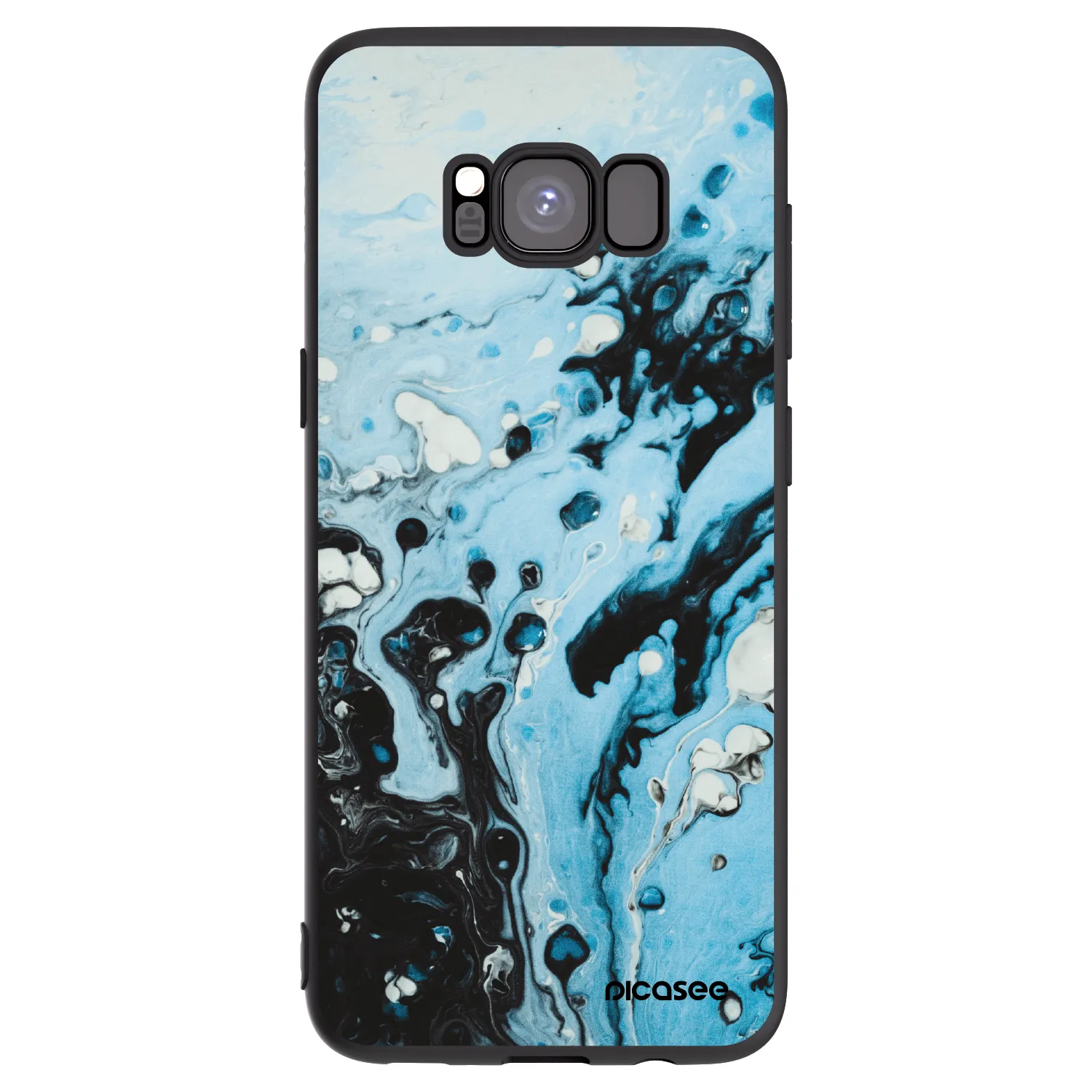 Picasee silikonowe czarne etui na Samsung Galaxy S8 G950F - Organic blue