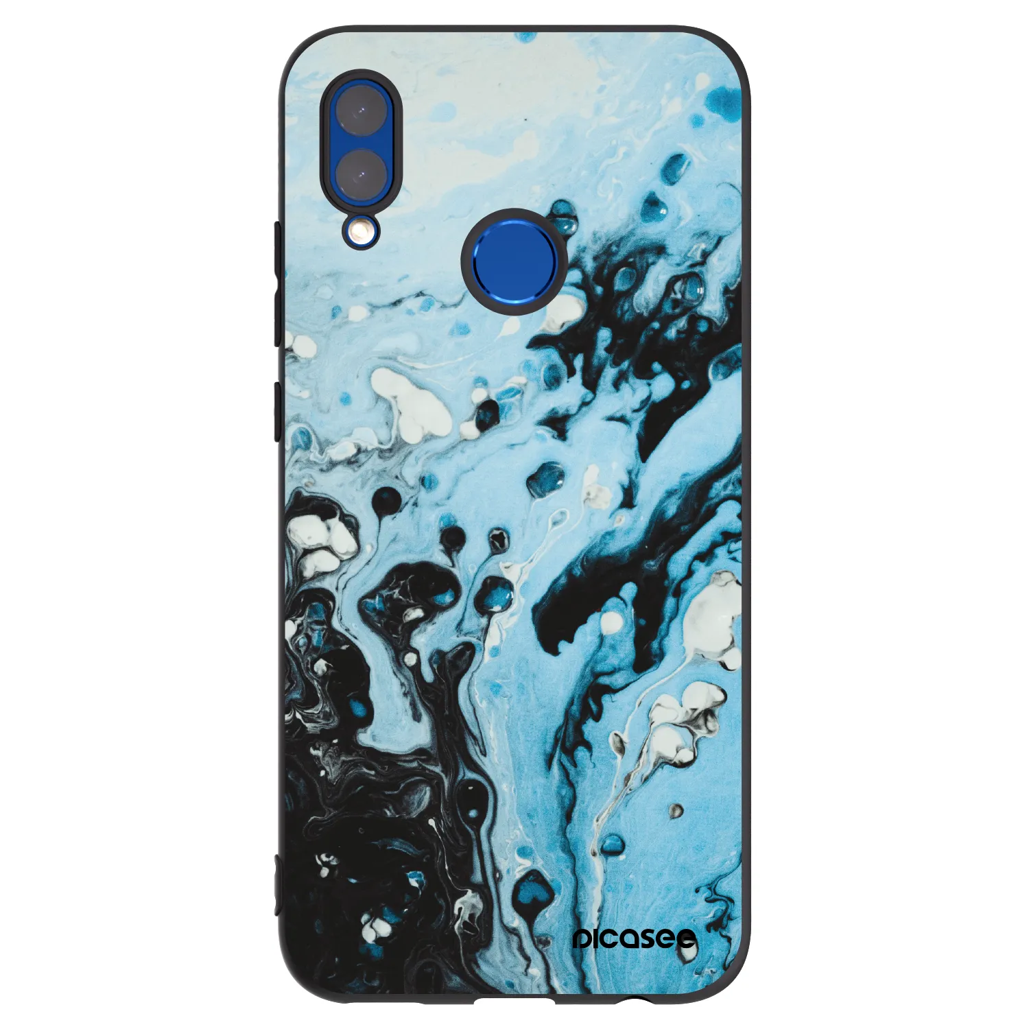 Picasee silikonowe czarne etui na Honor 10 Lite - Organic blue