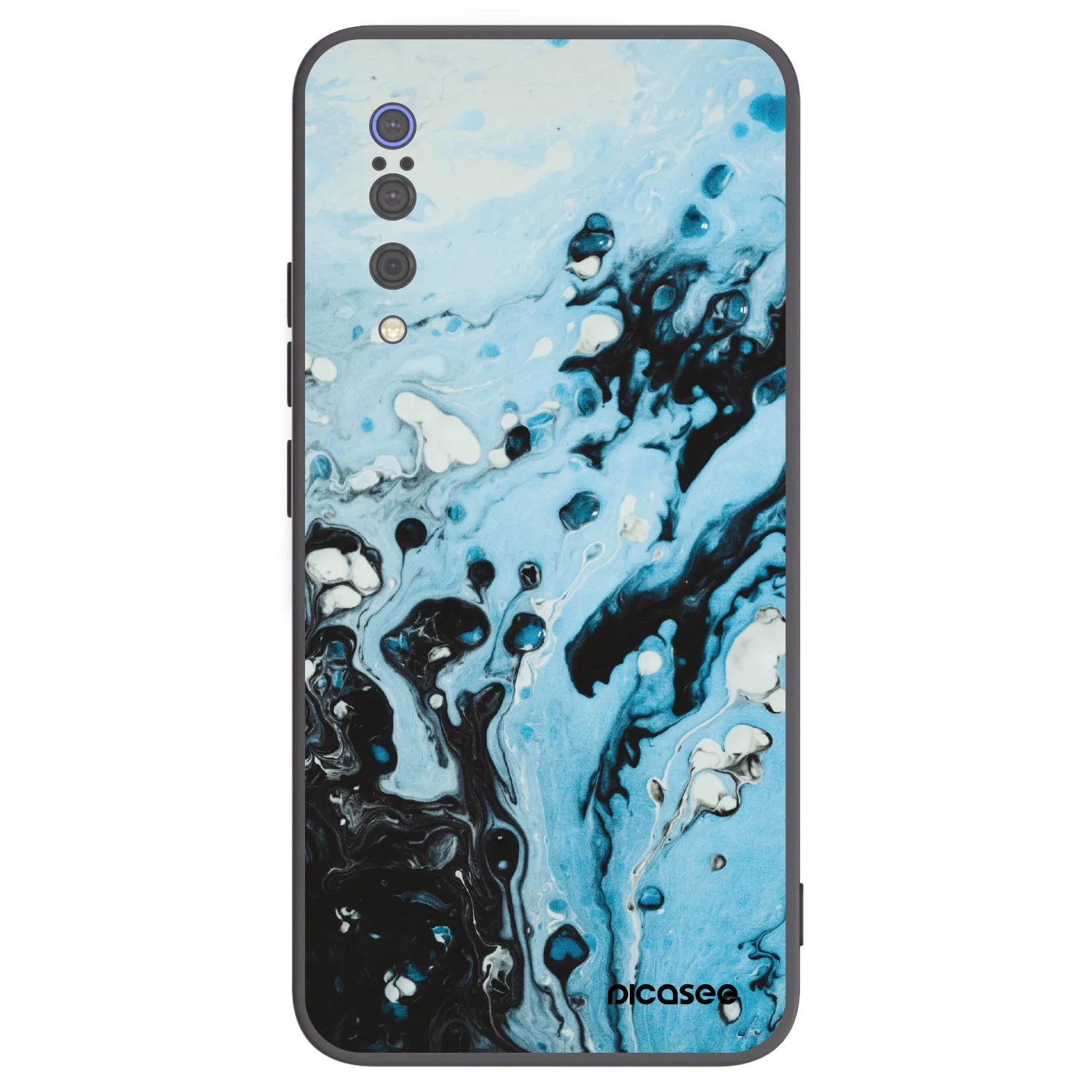 Picasee silikonowe czarne etui na Xiaomi Mi 9 - Organic blue