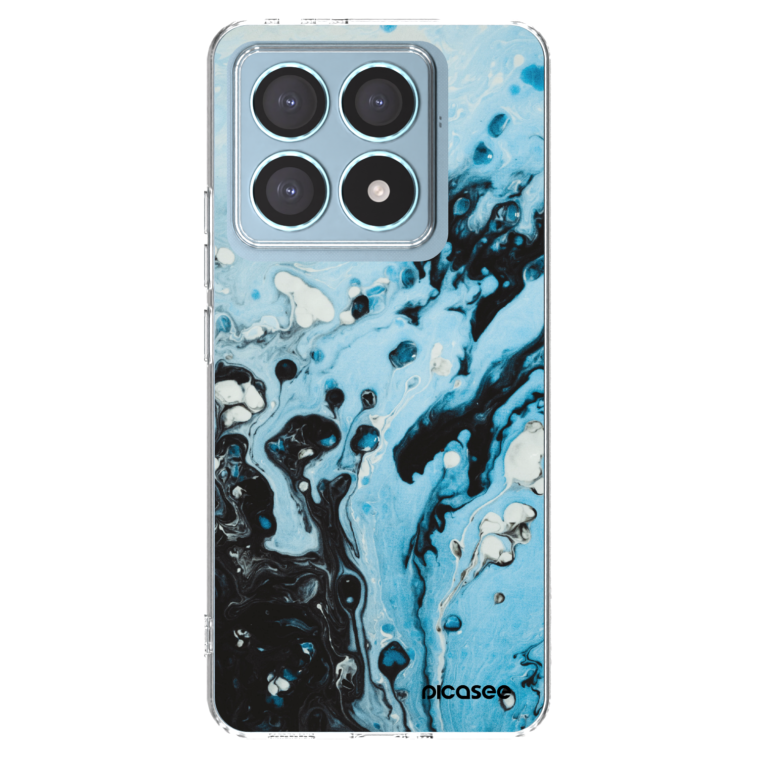 Picasee silikonowe przeźroczyste etui na Xiaomi 14T Pro - Organic blue