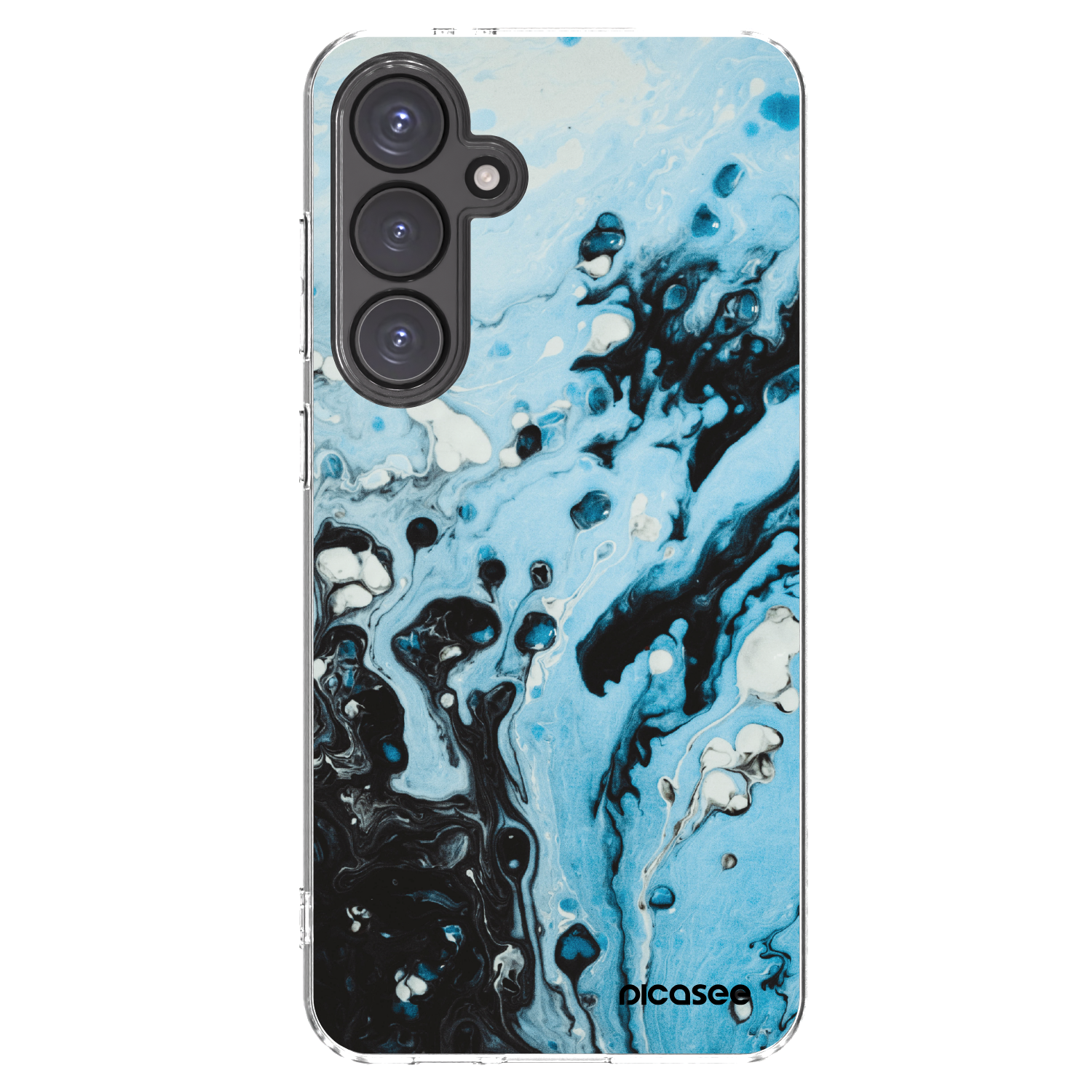 Picasee silikonowe przeźroczyste etui na Samsung Galaxy S24 FE S721B - Organic blue