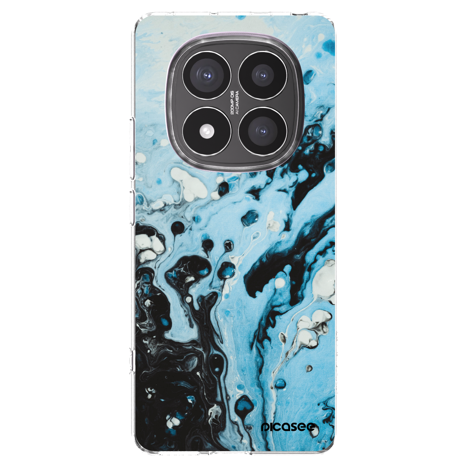 Picasee silikonowe przeźroczyste etui na Xiaomi Redmi Note 14 Pro+ 5G - Organic blue