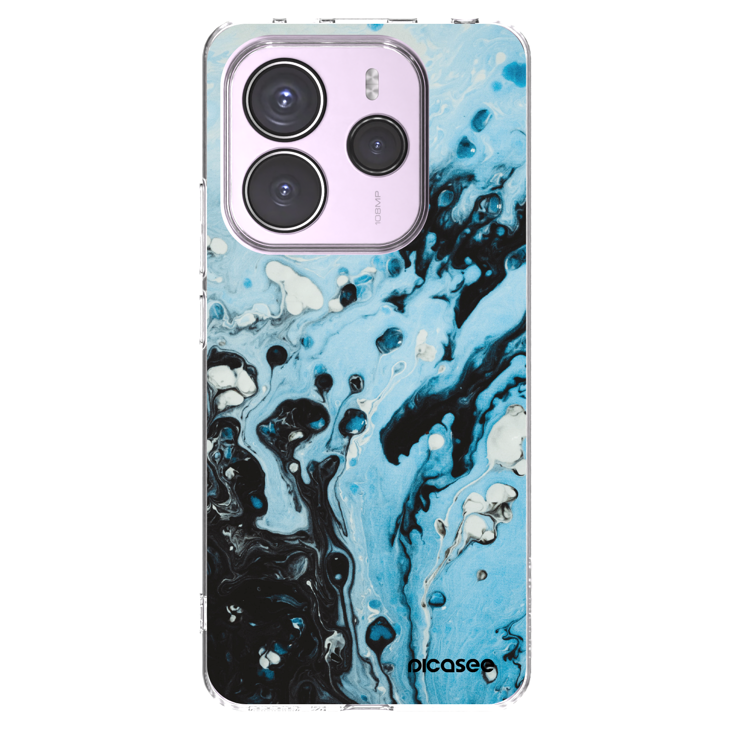 Picasee silikonowe przeźroczyste etui na Xiaomi Redmi Note 14 5G - Organic blue