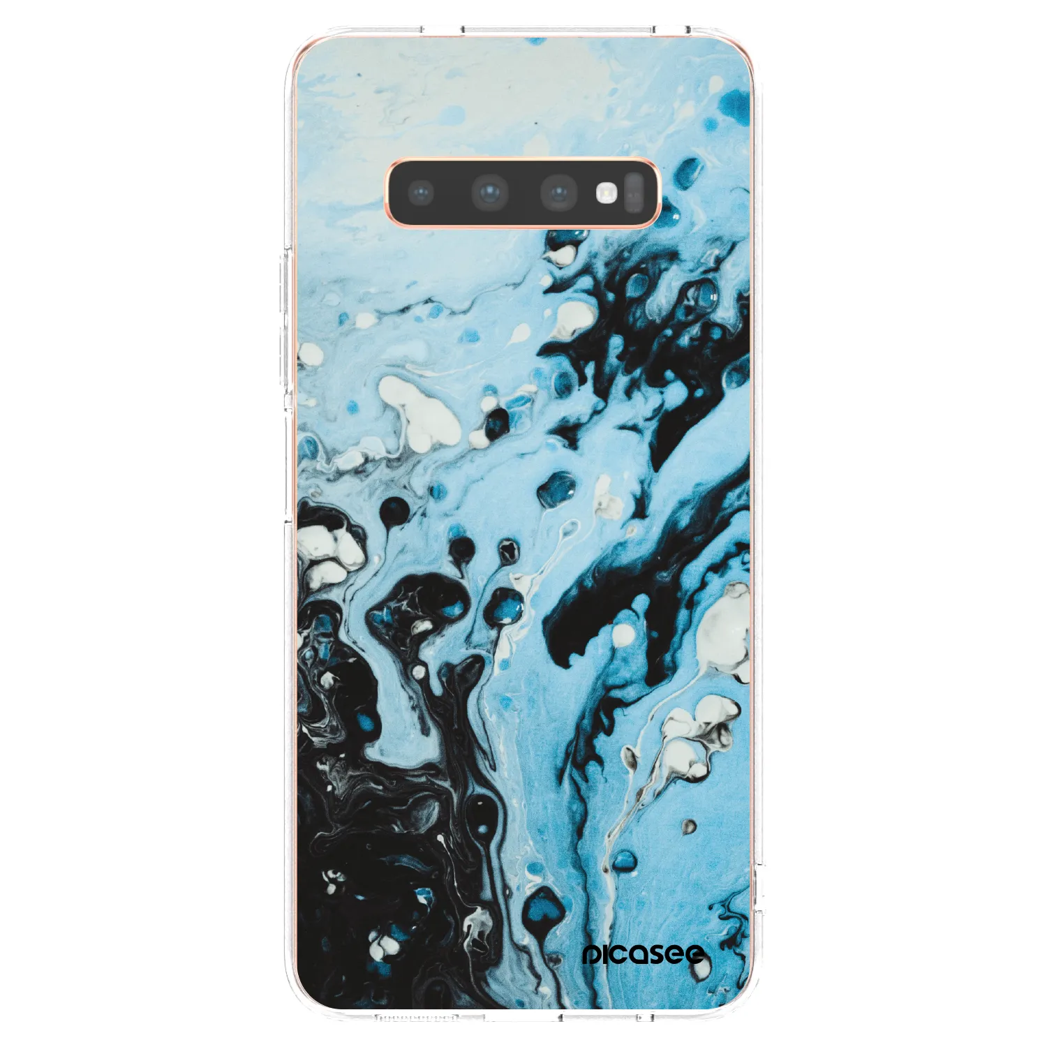 Picasee silikonowe przeźroczyste etui na Samsung Galaxy S10 Plus G975 - Organic blue