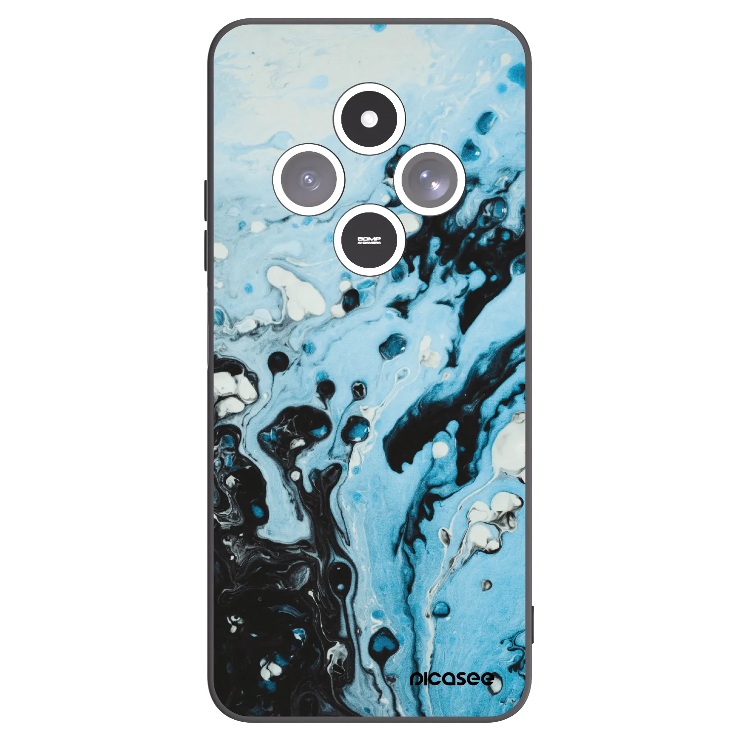 Picasee silikonowe czarne etui na Xiaomi Redmi 14C - Organic blue