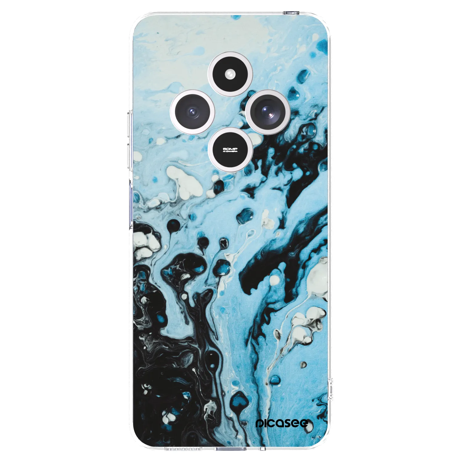 Picasee silikonowe przeźroczyste etui na Xiaomi Redmi 14C - Organic blue