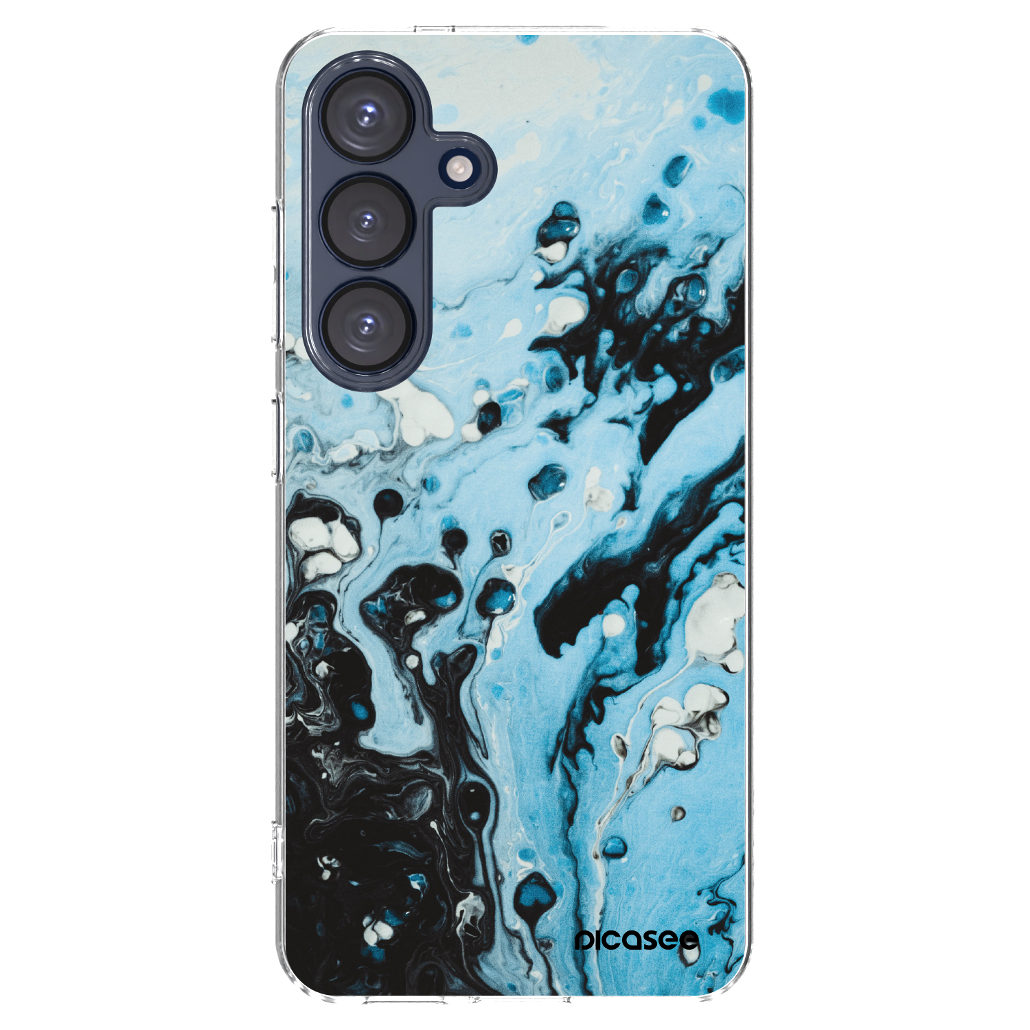 Picasee silikonowe przeźroczyste etui na Samsung Galaxy S25 5G - Organic blue